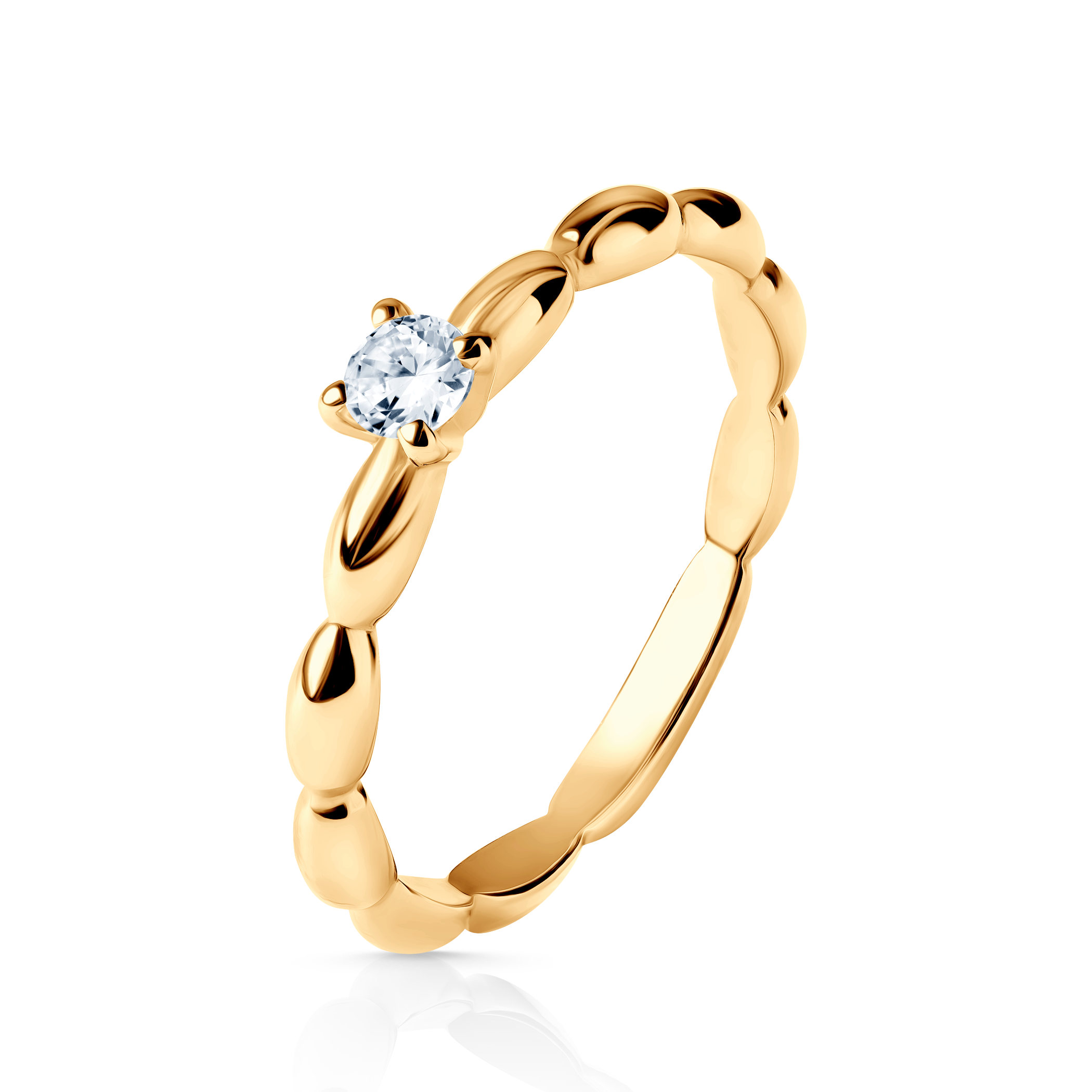 Pierścionek zaręczynowy Savicki: dwukolorowe złoto, cyrkonia