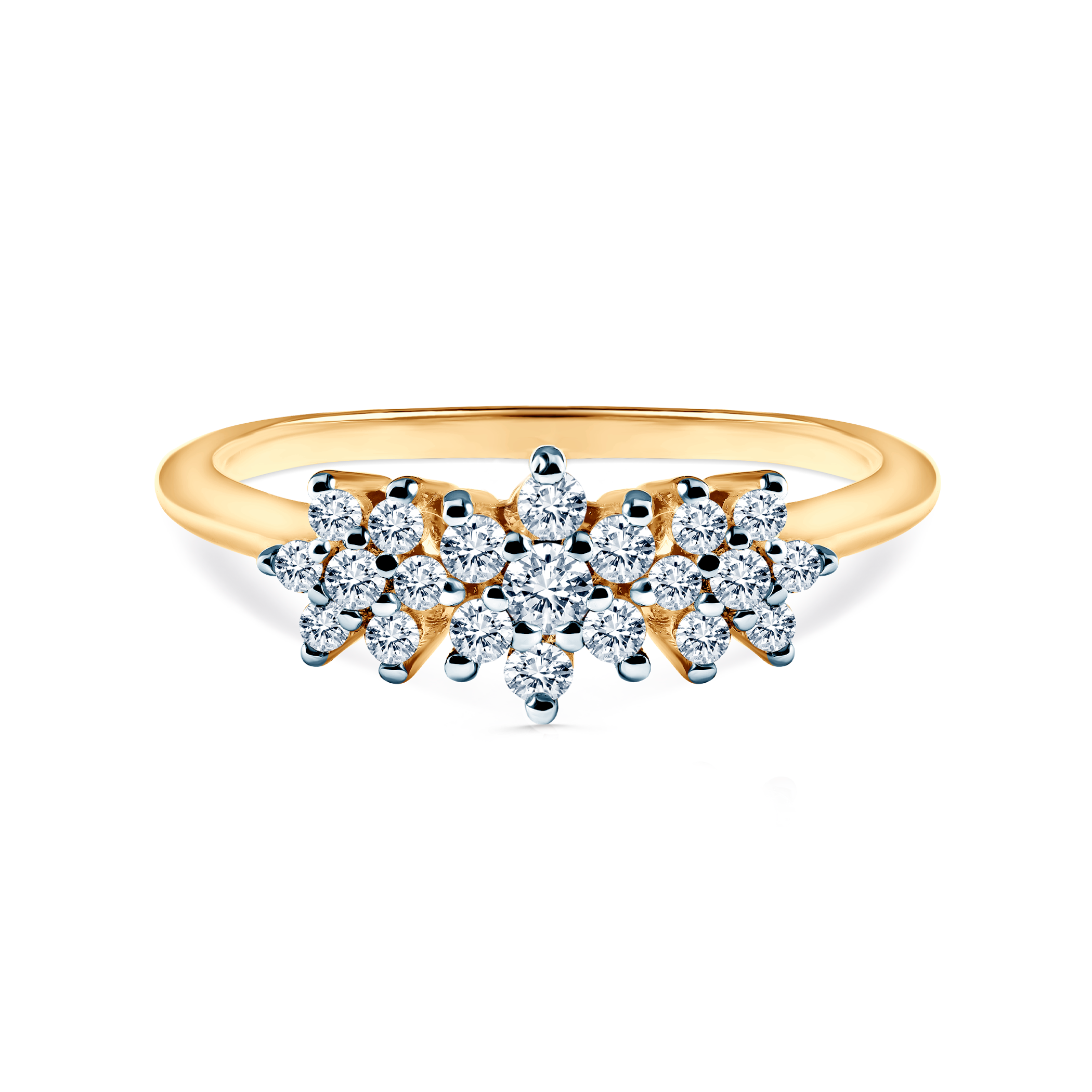 Pierścionek zaręczynowy Savicki: dwukolorowe złoto, cyrkonie