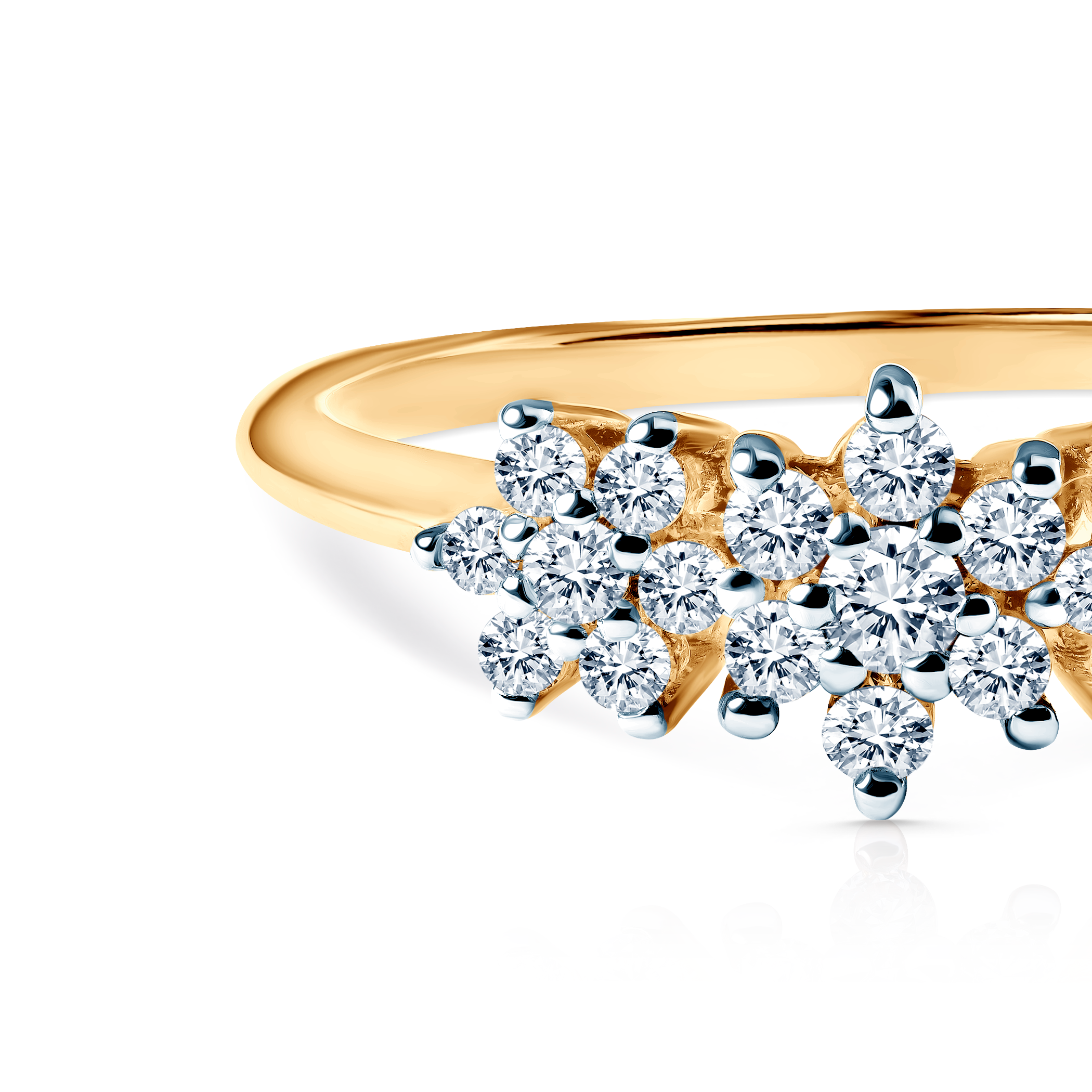 Pierścionek zaręczynowy Savicki: dwukolorowe złoto, cyrkonie