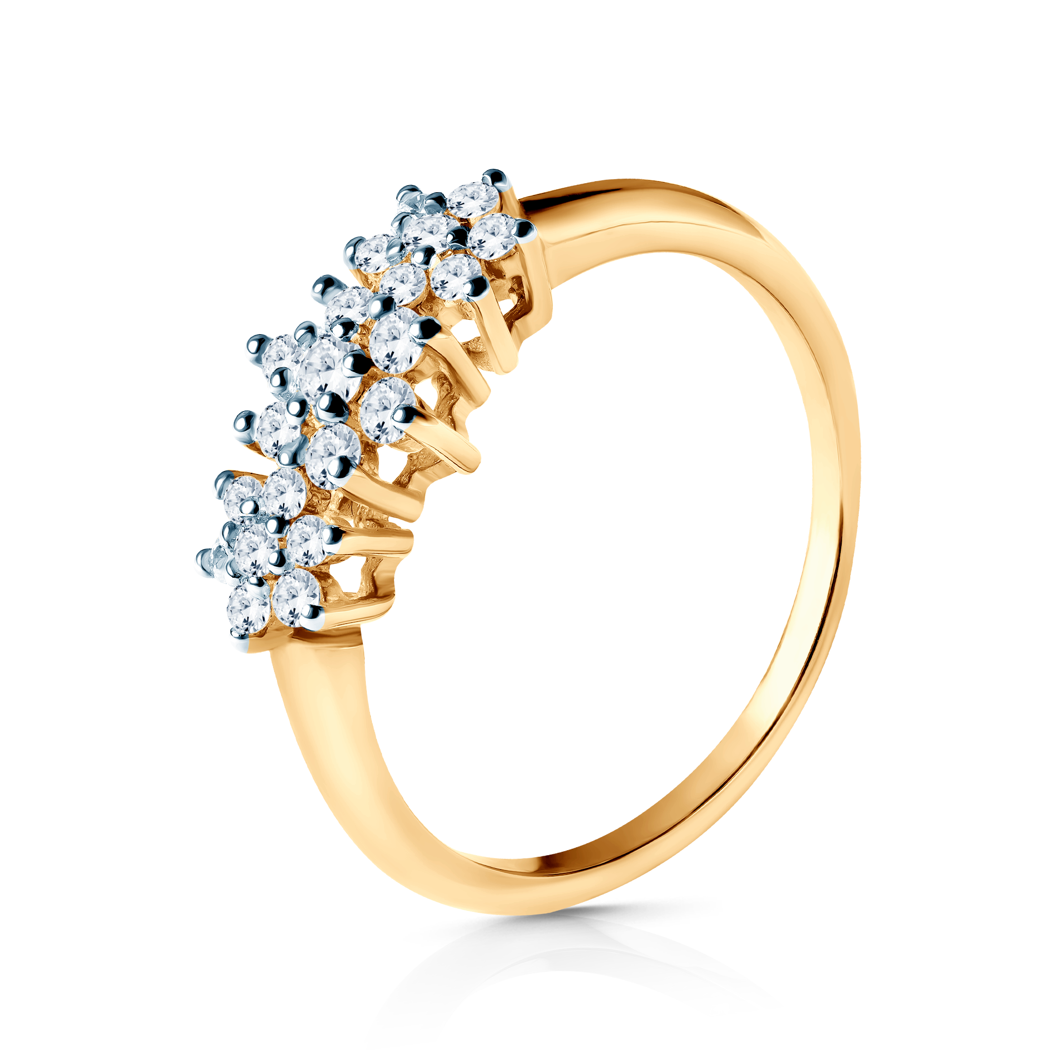 Pierścionek zaręczynowy Savicki: dwukolorowe złoto, cyrkonie