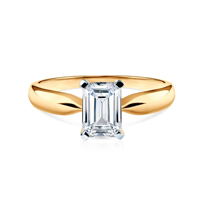 Pierścionek zaręczynowy Savicki: dwukolorowe złoto, cyrkonia