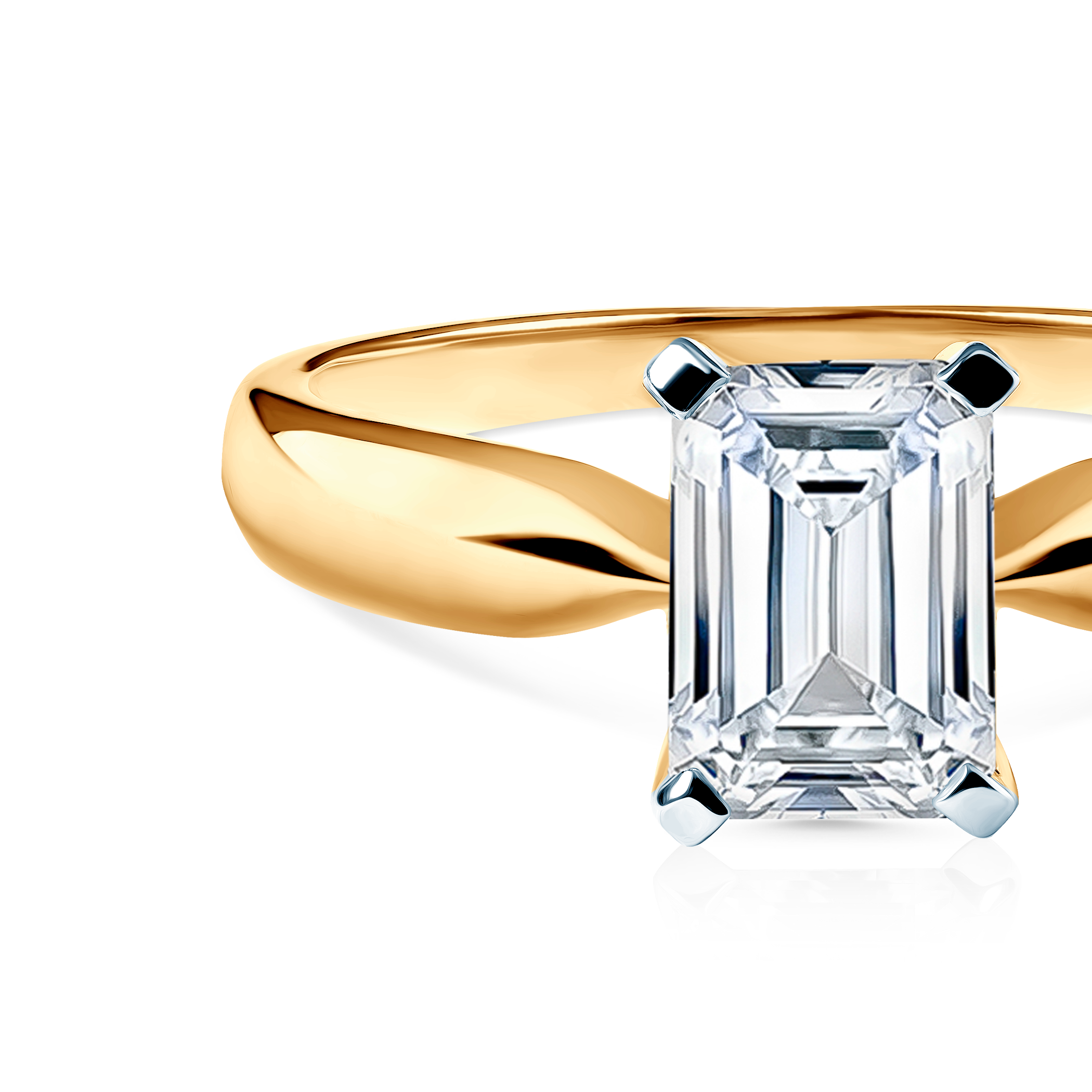 Pierścionek zaręczynowy Savicki: dwukolorowe złoto, cyrkonia