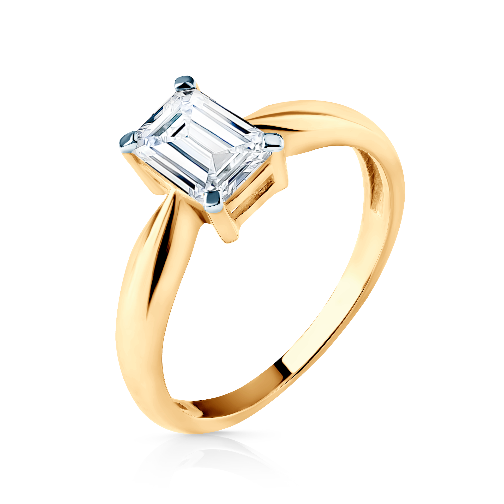 Pierścionek zaręczynowy Savicki: dwukolorowe złoto, cyrkonia