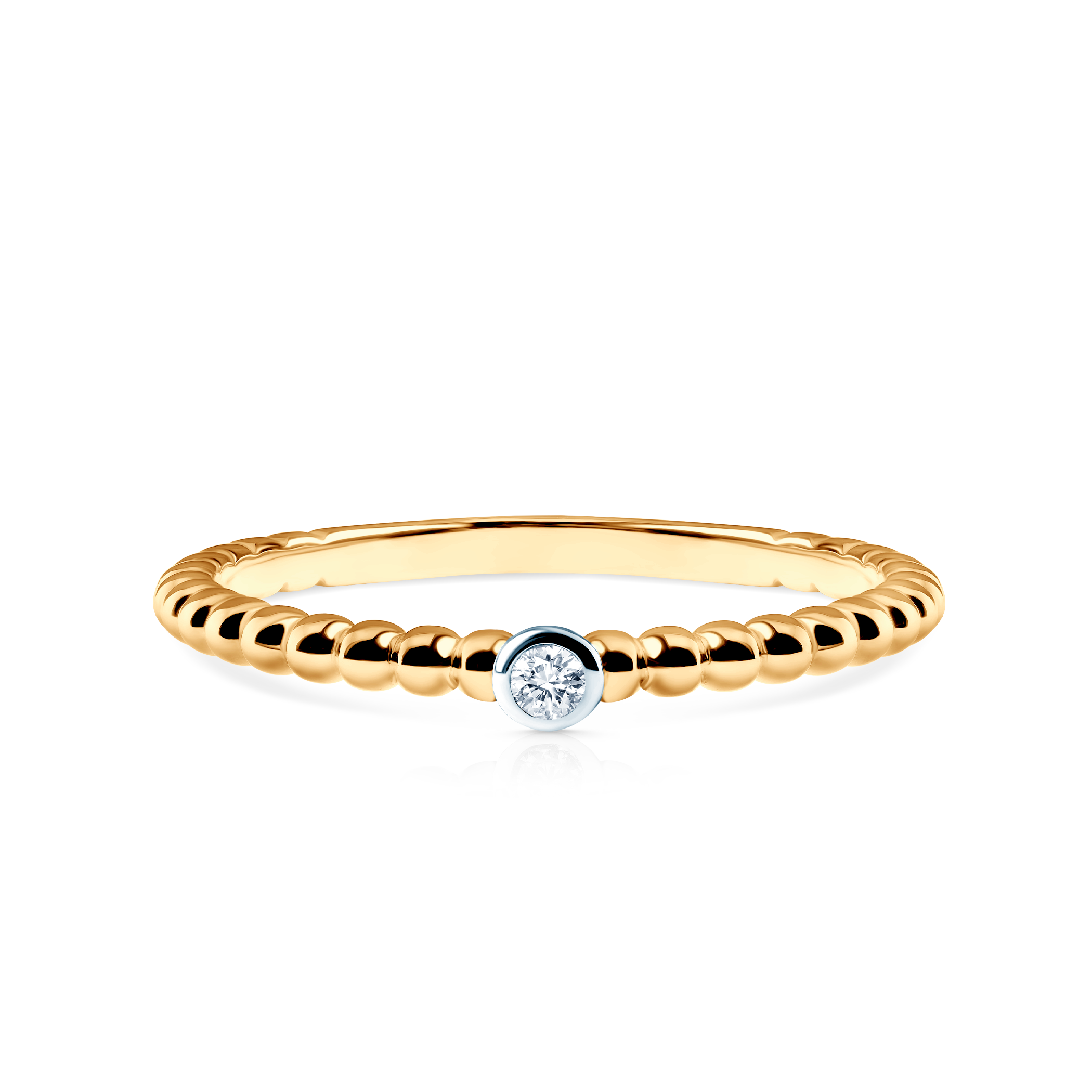 Pierścionek zaręczynowy Savicki: dwukolorowe złoto, cyrkonia