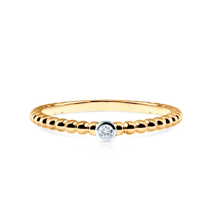 Pierścionek zaręczynowy Savicki: dwukolorowe złoto, cyrkonia