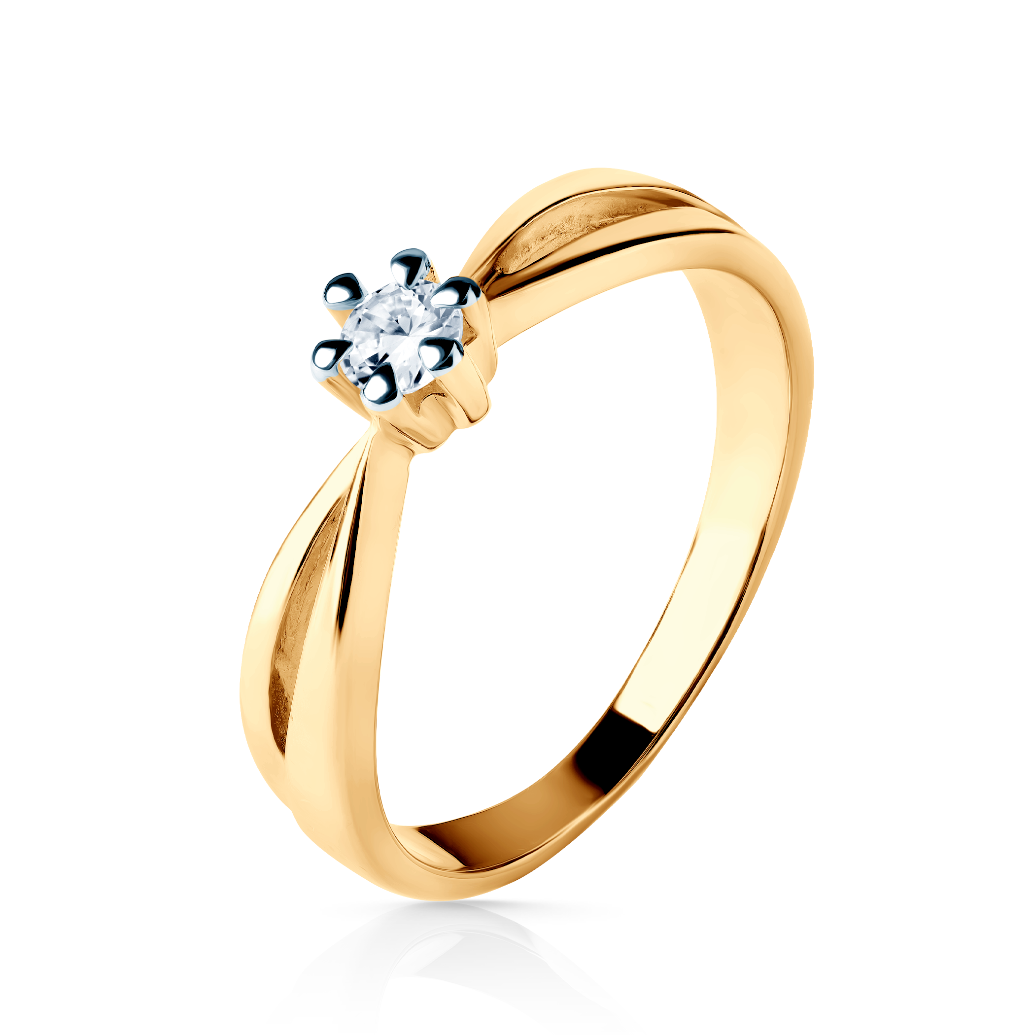 Pierścionek zaręczynowy Savicki: dwukolorowe złoto, cyrkonia - 4