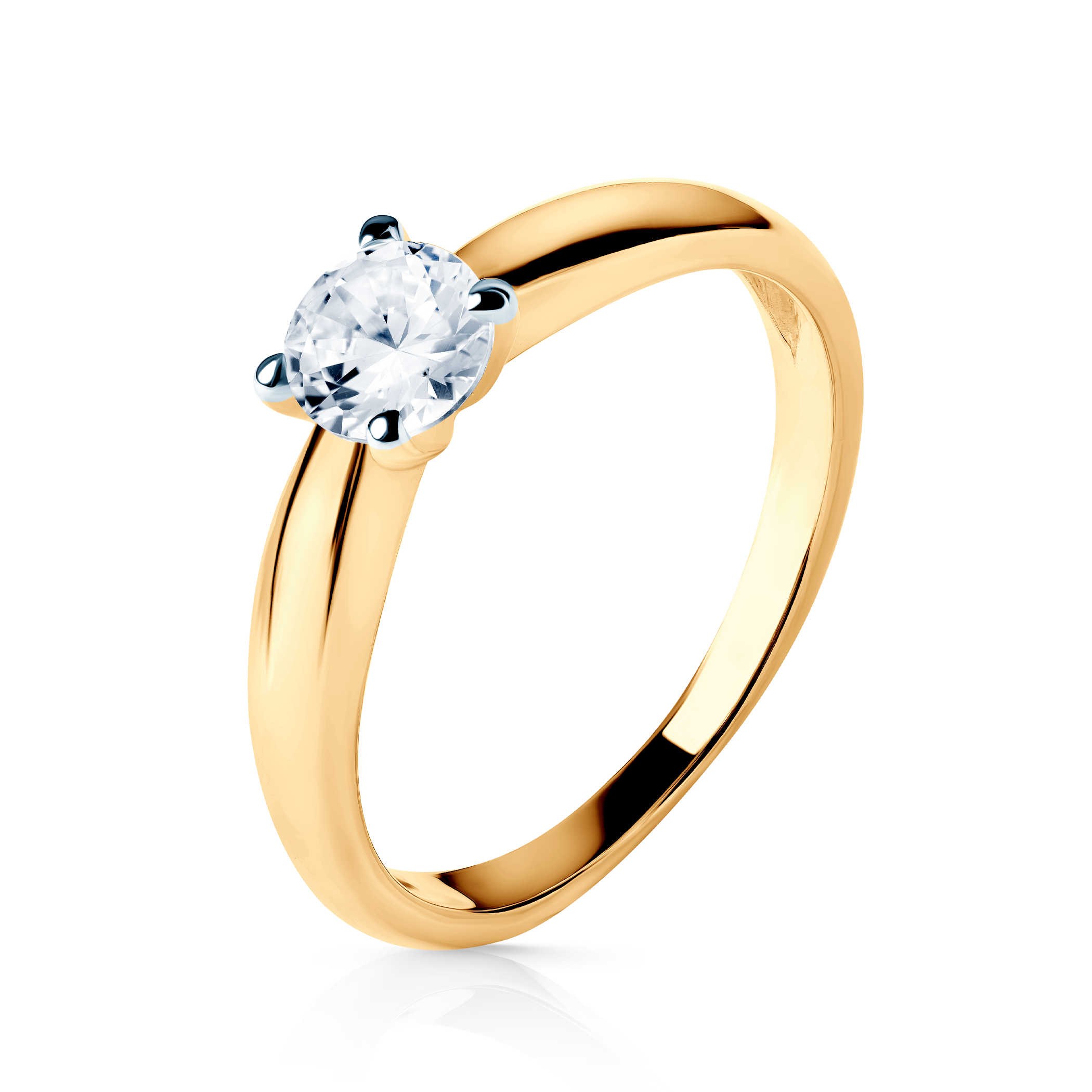 Pierścionek zaręczynowy Savicki: dwukolorowe złoto, cyrkonia - 4