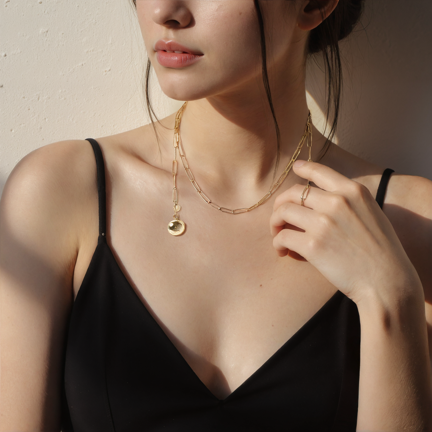 Naszyjnik Savicki: srebrny pozłacany 925