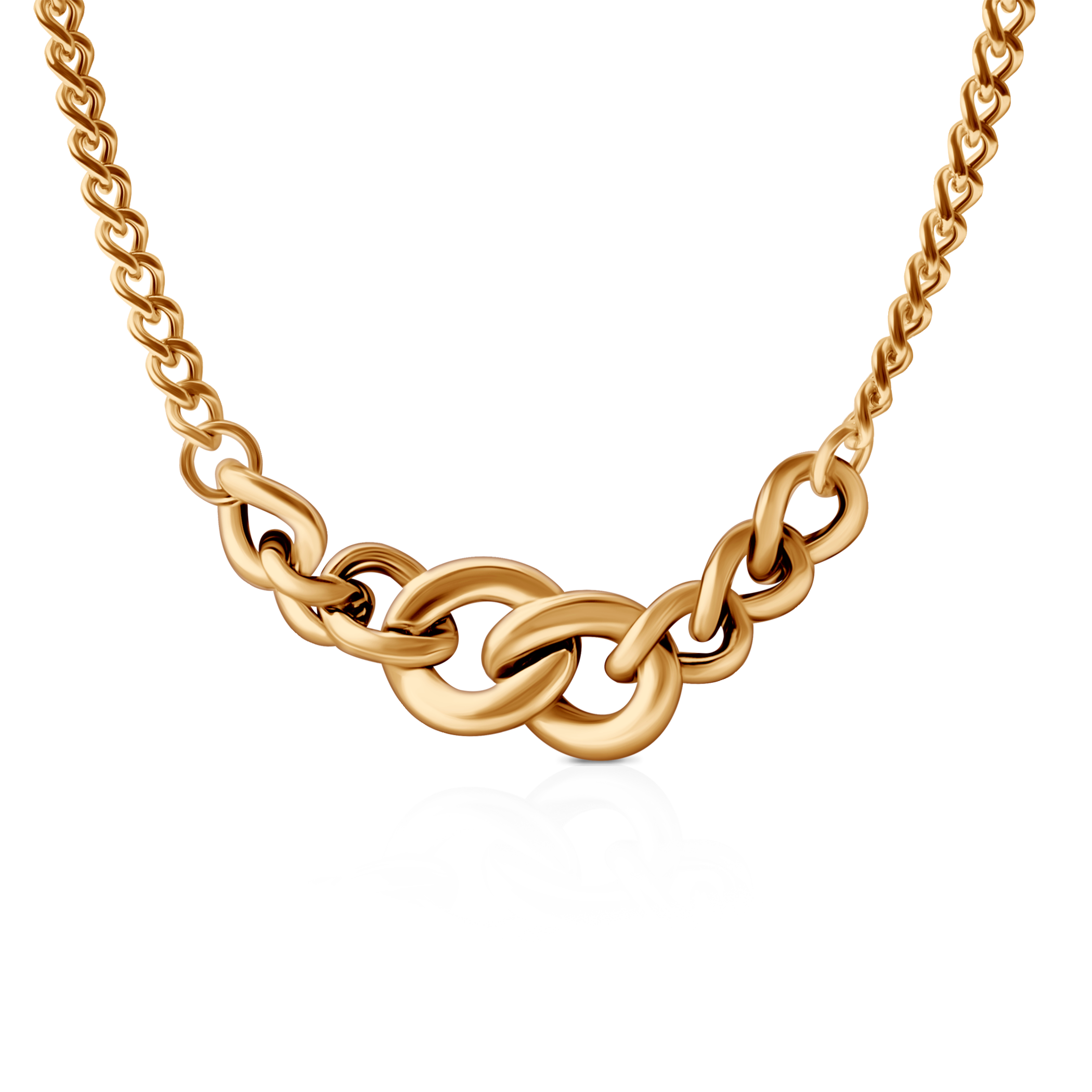 Naszyjnik Savicki: srebrny pozłacany 925