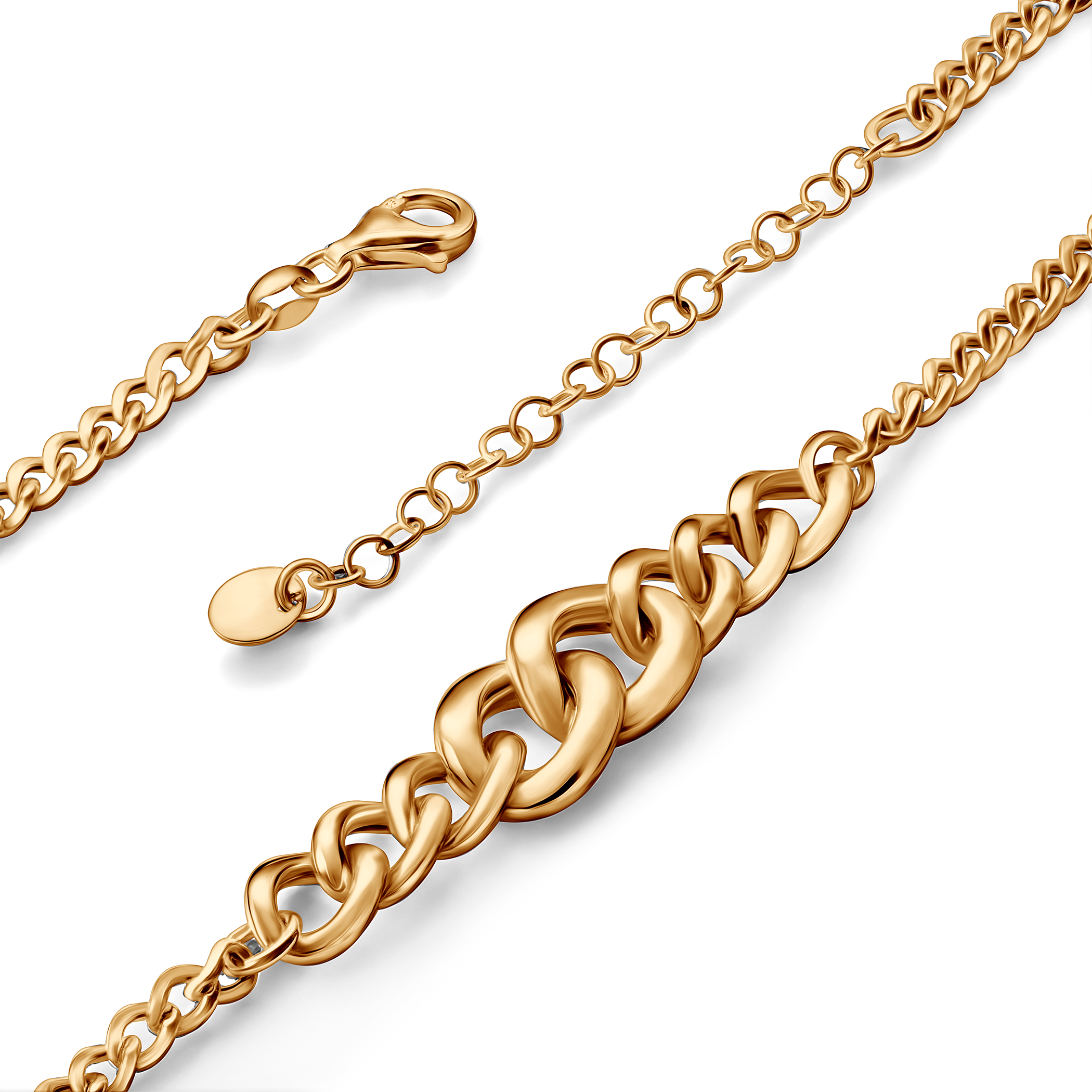 Naszyjnik Savicki: srebrny pozłacany 925