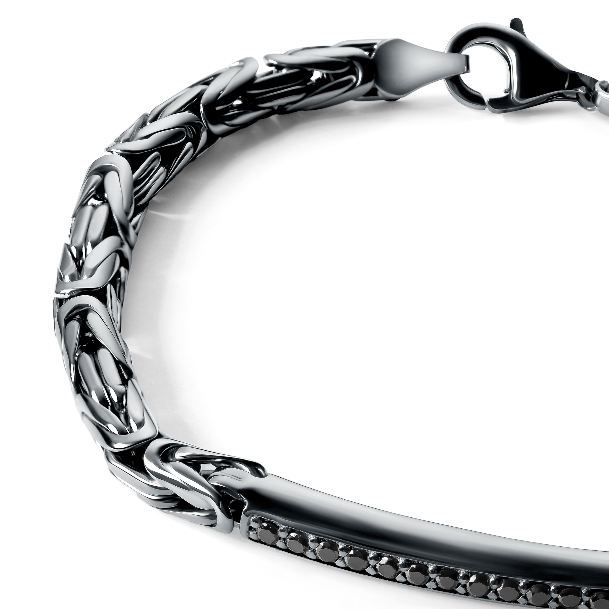 Bransoletka Savicki: srebro 925, czarne diamenty