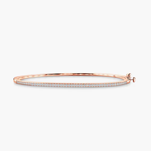 Bransoletka Bangle z różowego złota 585 z białym diamentem 1,9mm