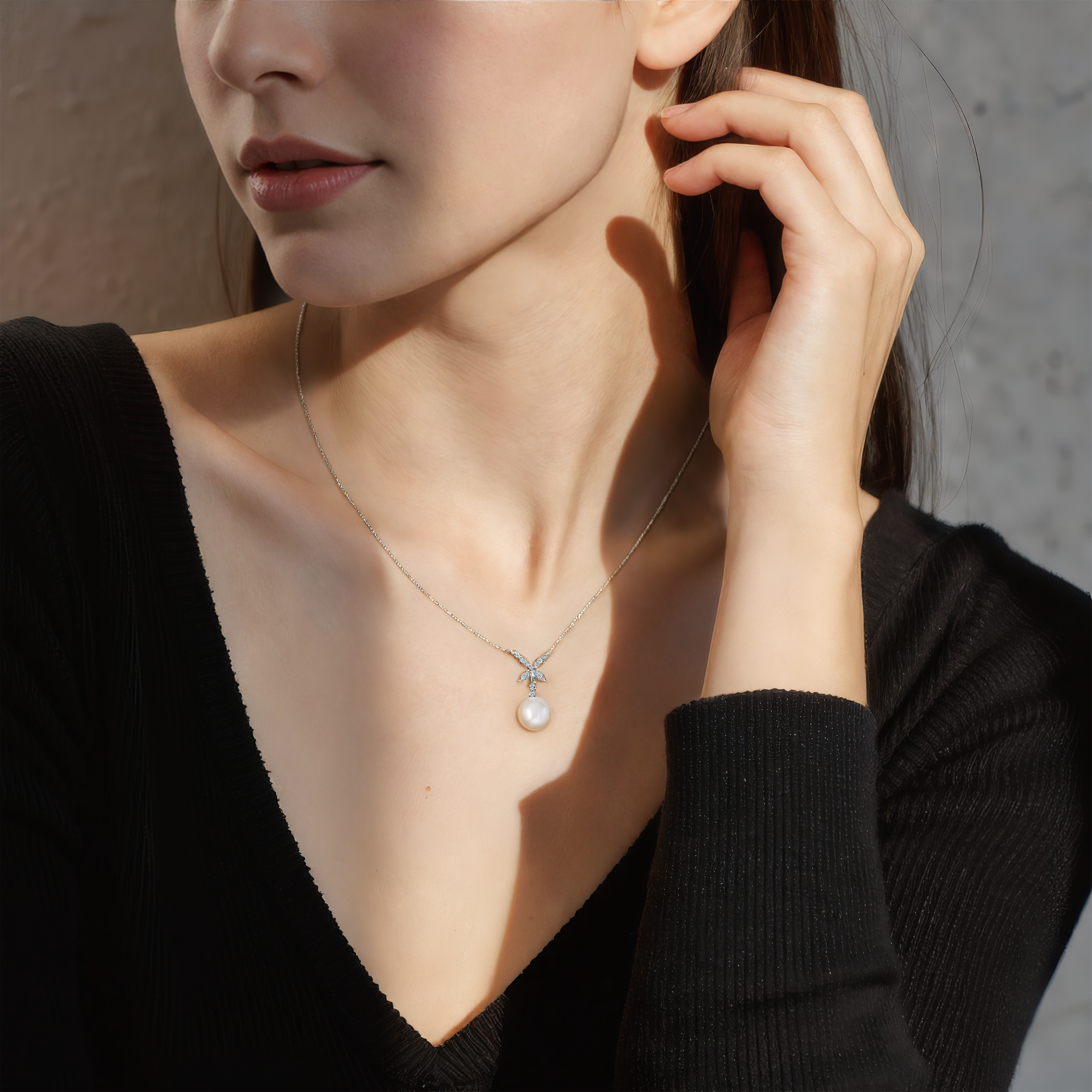 Naszyjnik Savicki: białe złoto 585