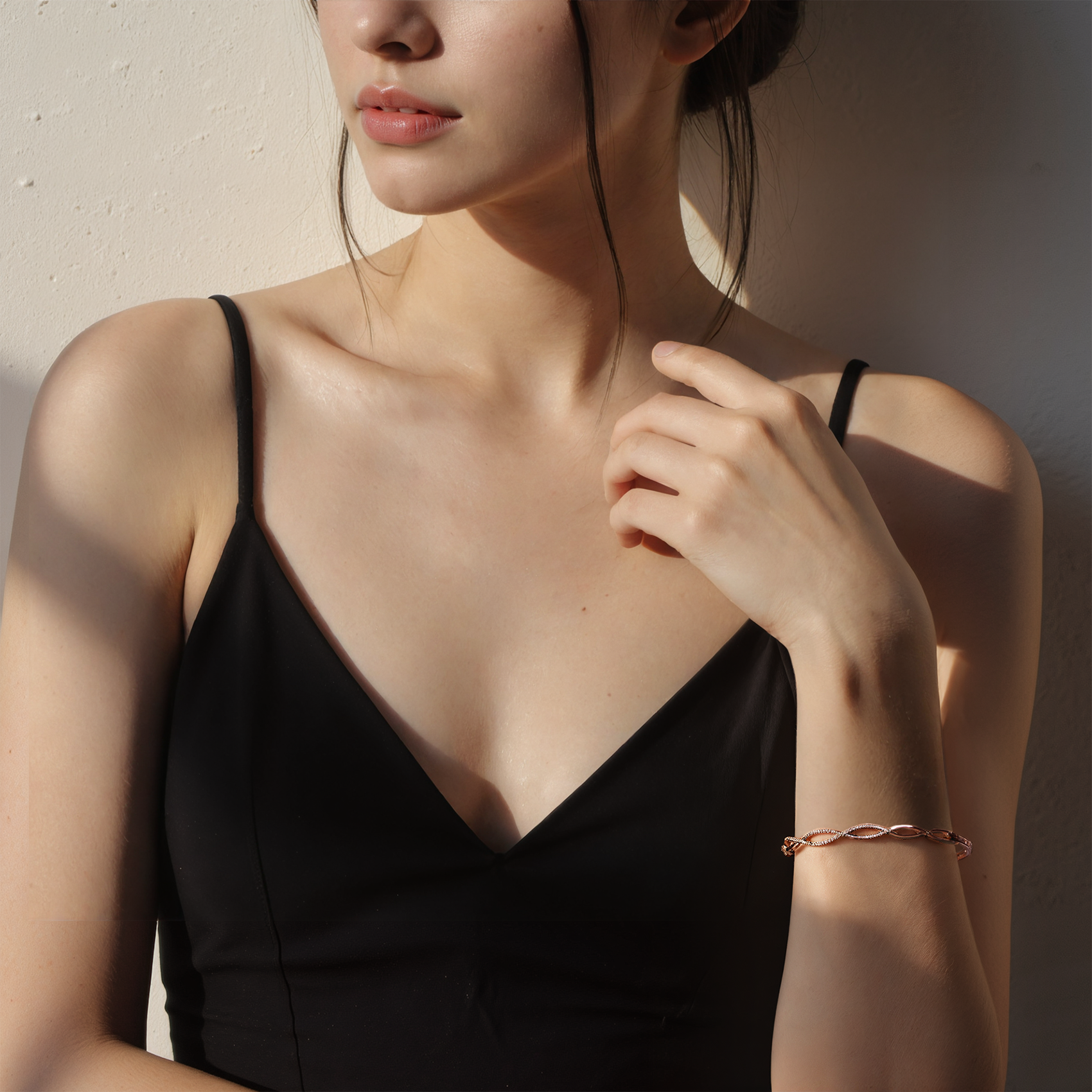 Bransoletka Savicki: różowe złoto 585, diamenty