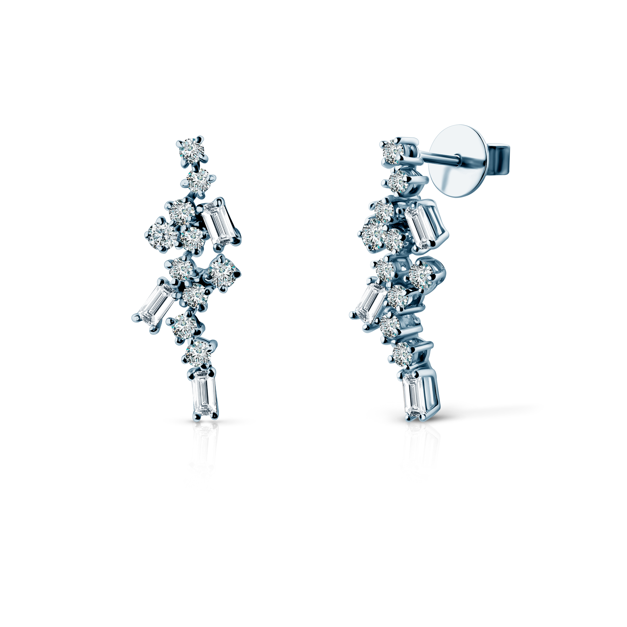 Kolczyki Savicki: białe złote, diamenty