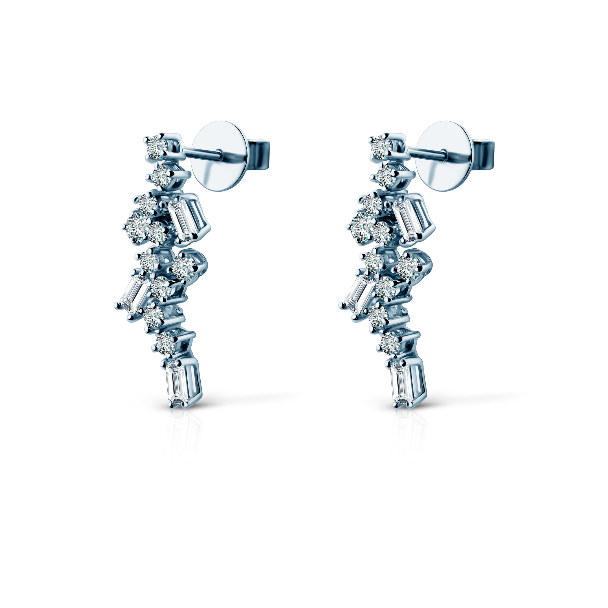 Kolczyki Savicki: białe złote, diamenty