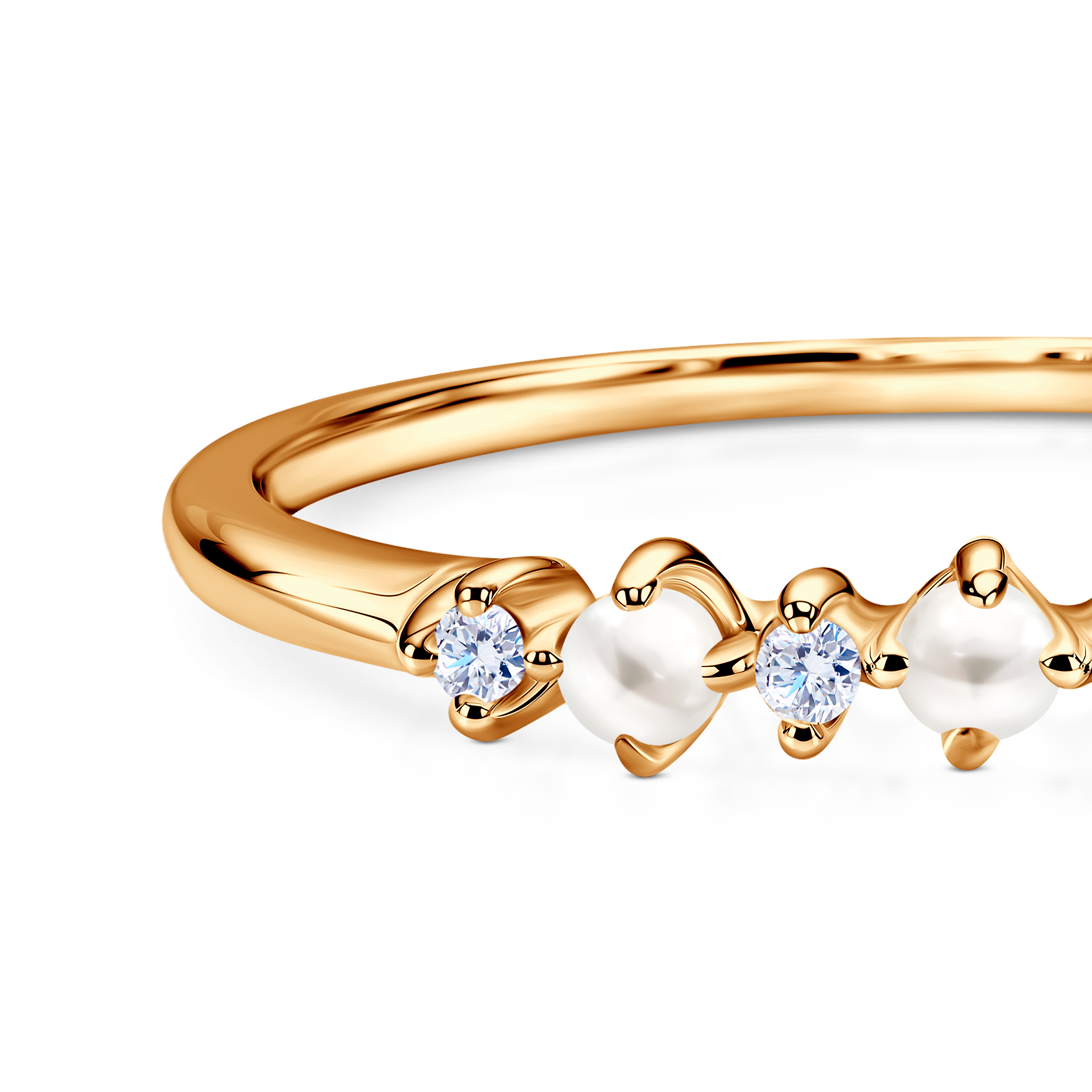 Célamare Ring: Gold, Perlen, weiße Topase