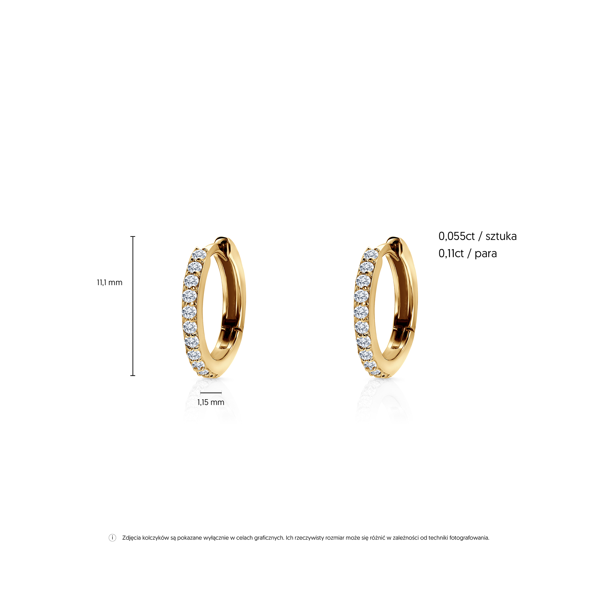 Ohrringe Savicki: Gold, Zirkonia