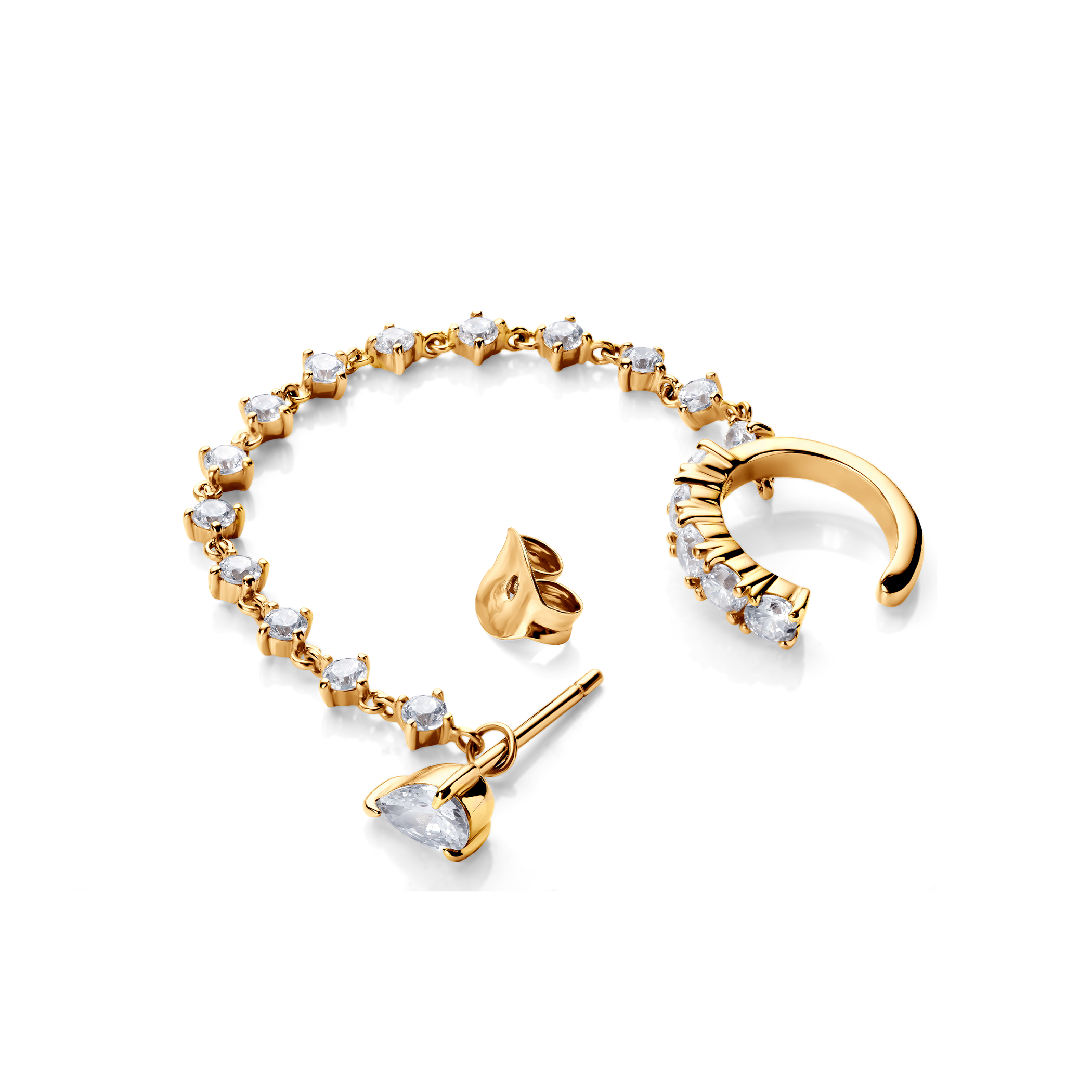 Ohrringe Savicki: Gold, Zirkonia