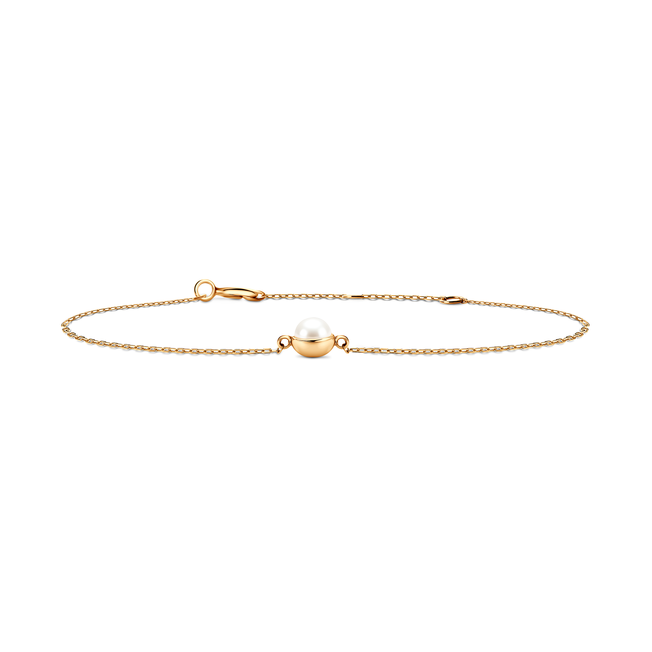 Celebrity bracelet gold 585 with pearl 18cm - 5