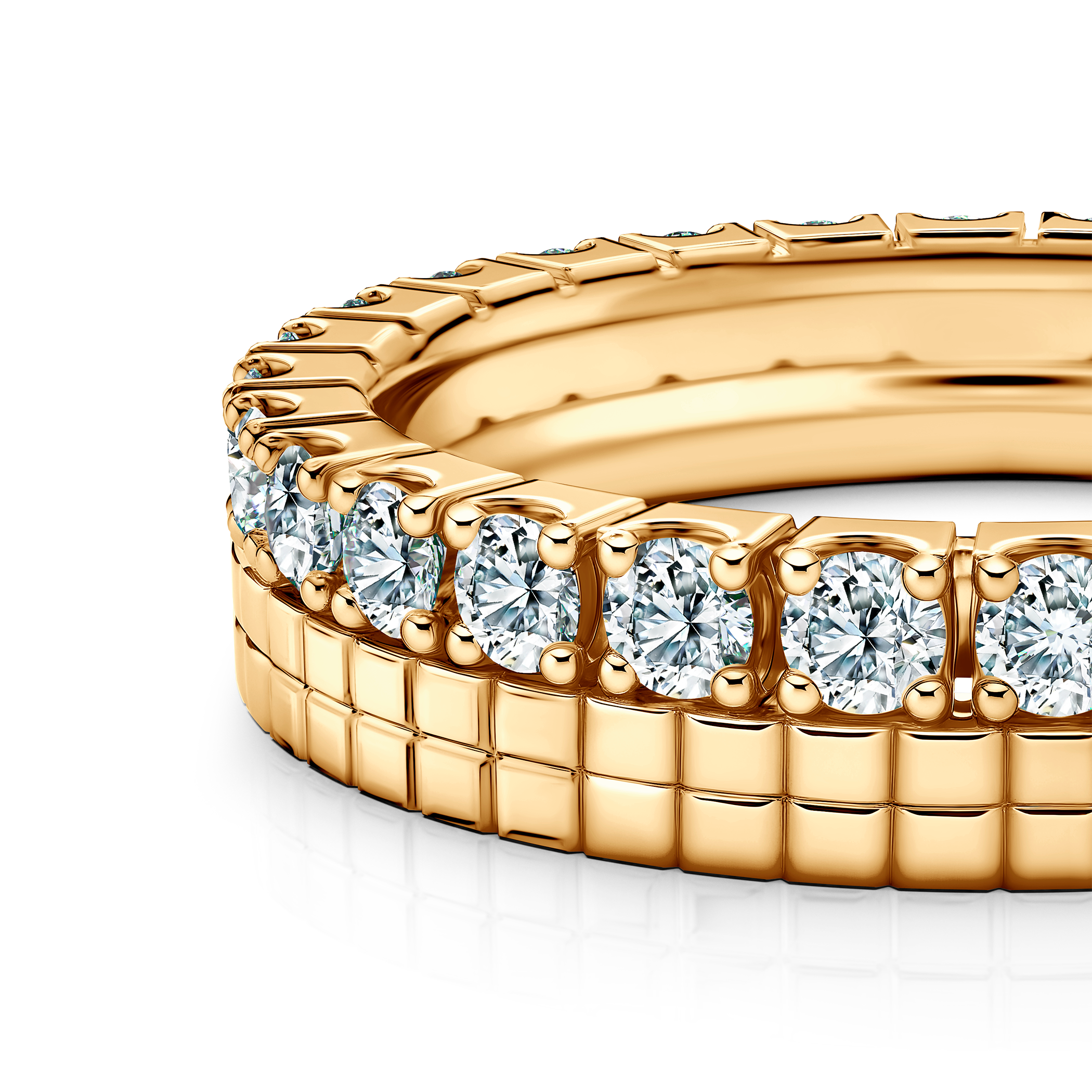 Pierścionki Symphony zestaw: złoty, diamenty laboratoryjne