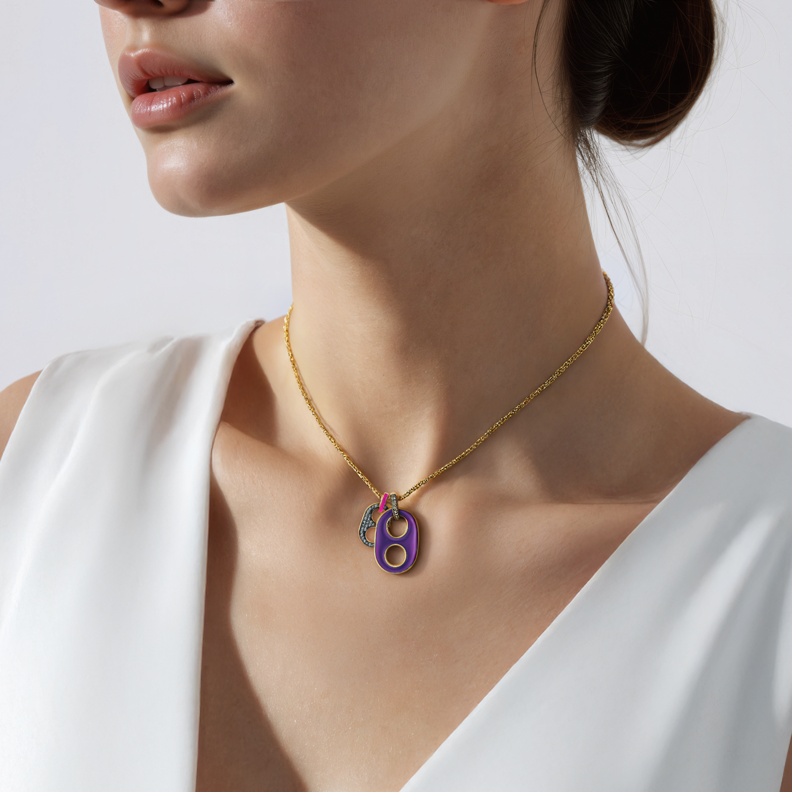 Prismé Halskette Silber vergoldet