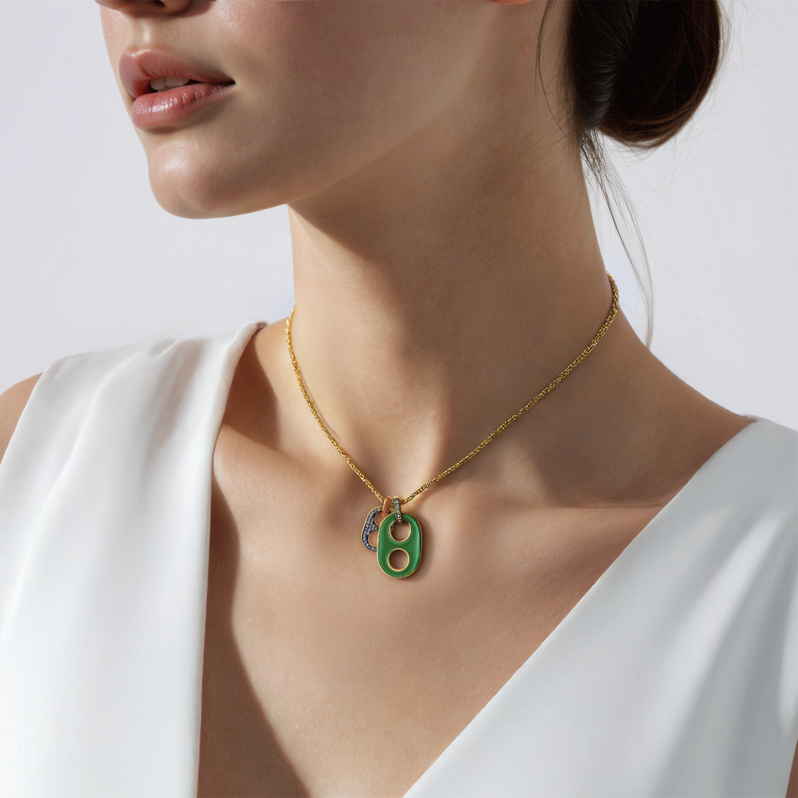 Prismé Halskette Silber vergoldet