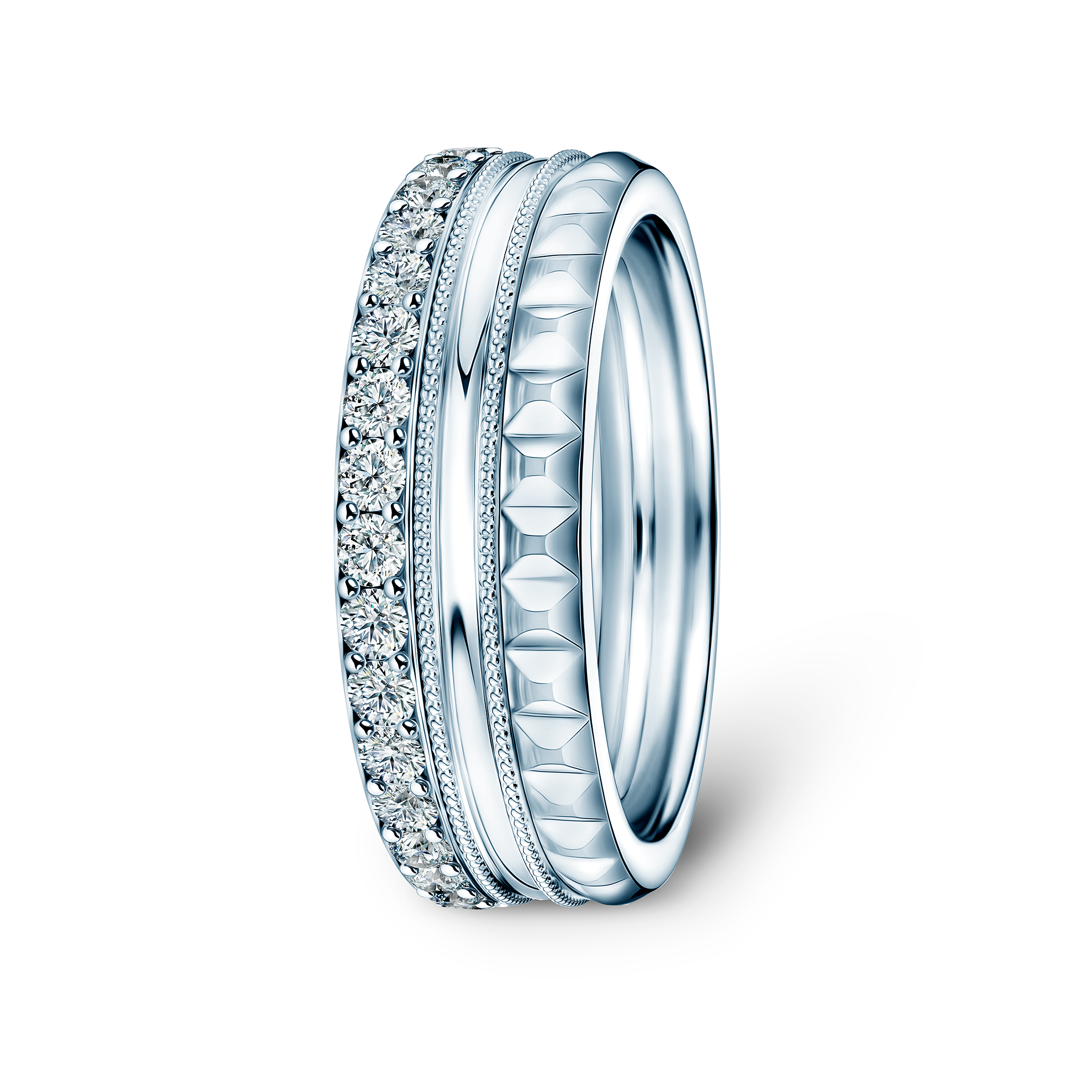 Pierścionki Symphony zestaw: białe złoto, diamenty laboratoryjne