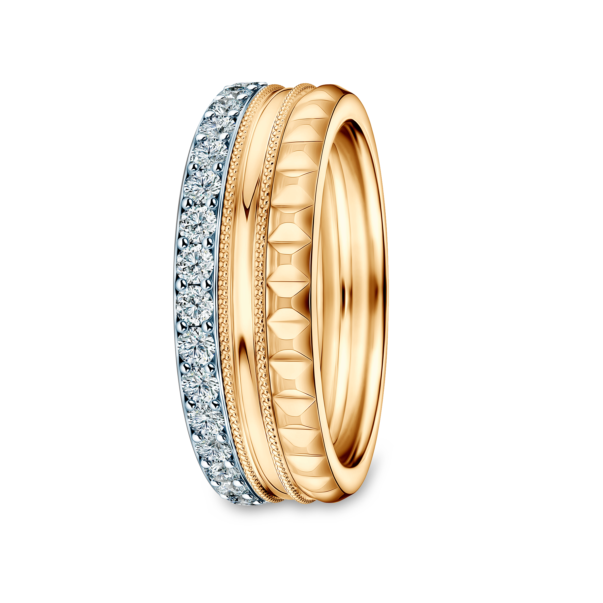 Ring-Set Symphony: zweifarbiges Gold, Labordiamanten - 7