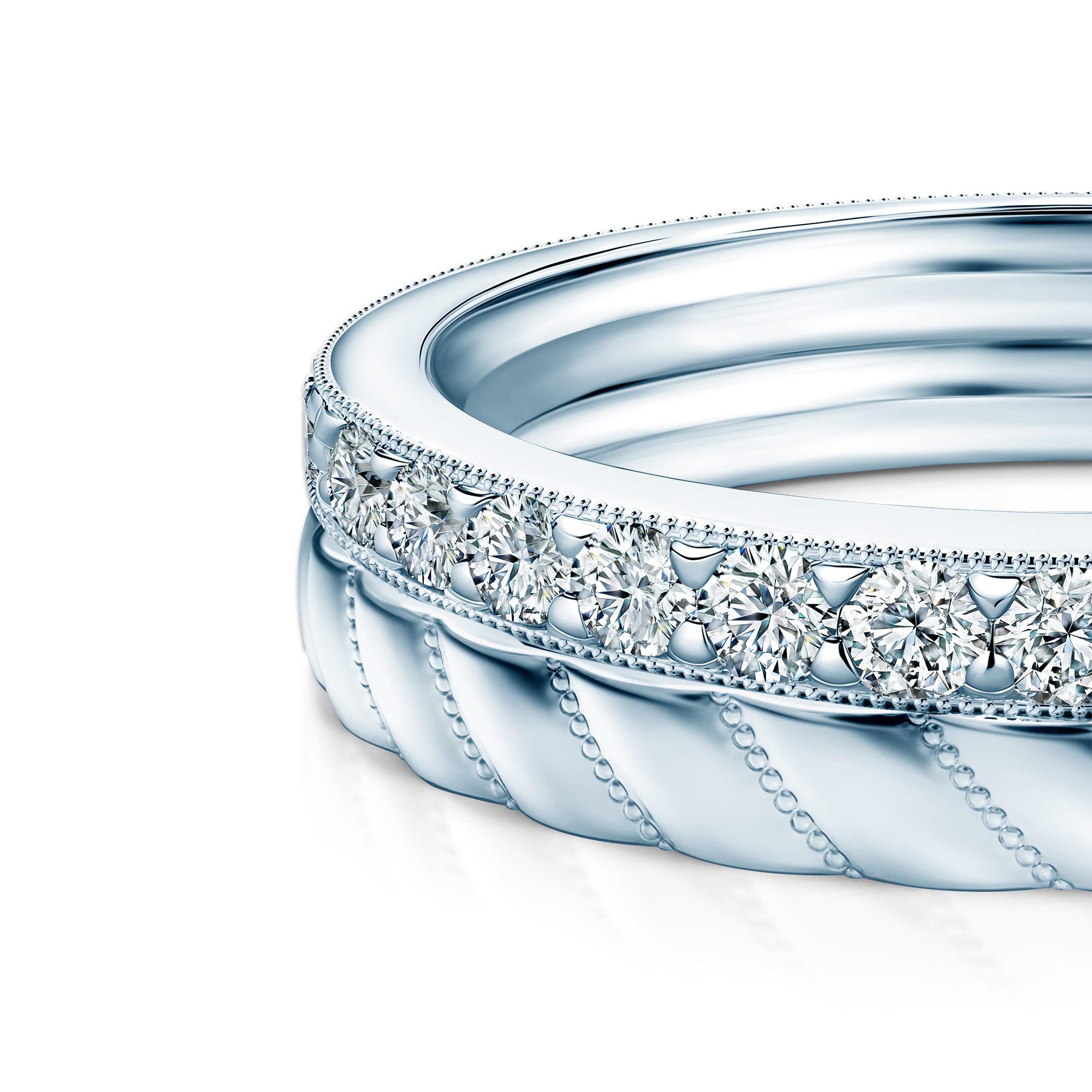 Pierścionki Symphony zestaw: białe złoto, diamenty laboratoryjne