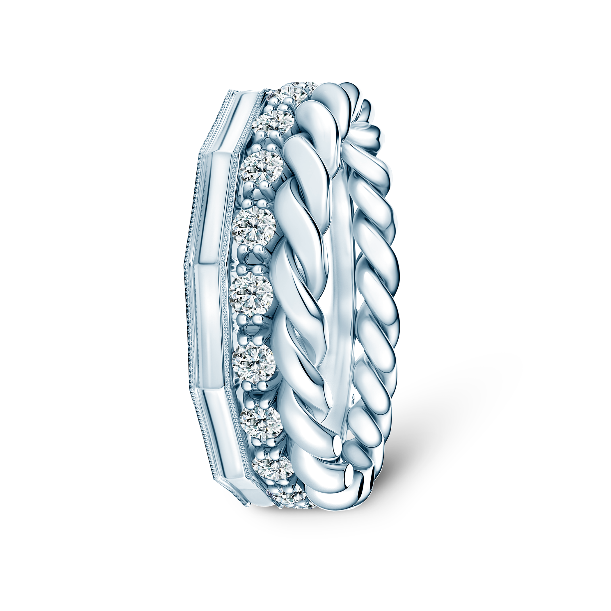 Pierścionki Symphony zestaw: białe złoto, diamenty laboratoryjne