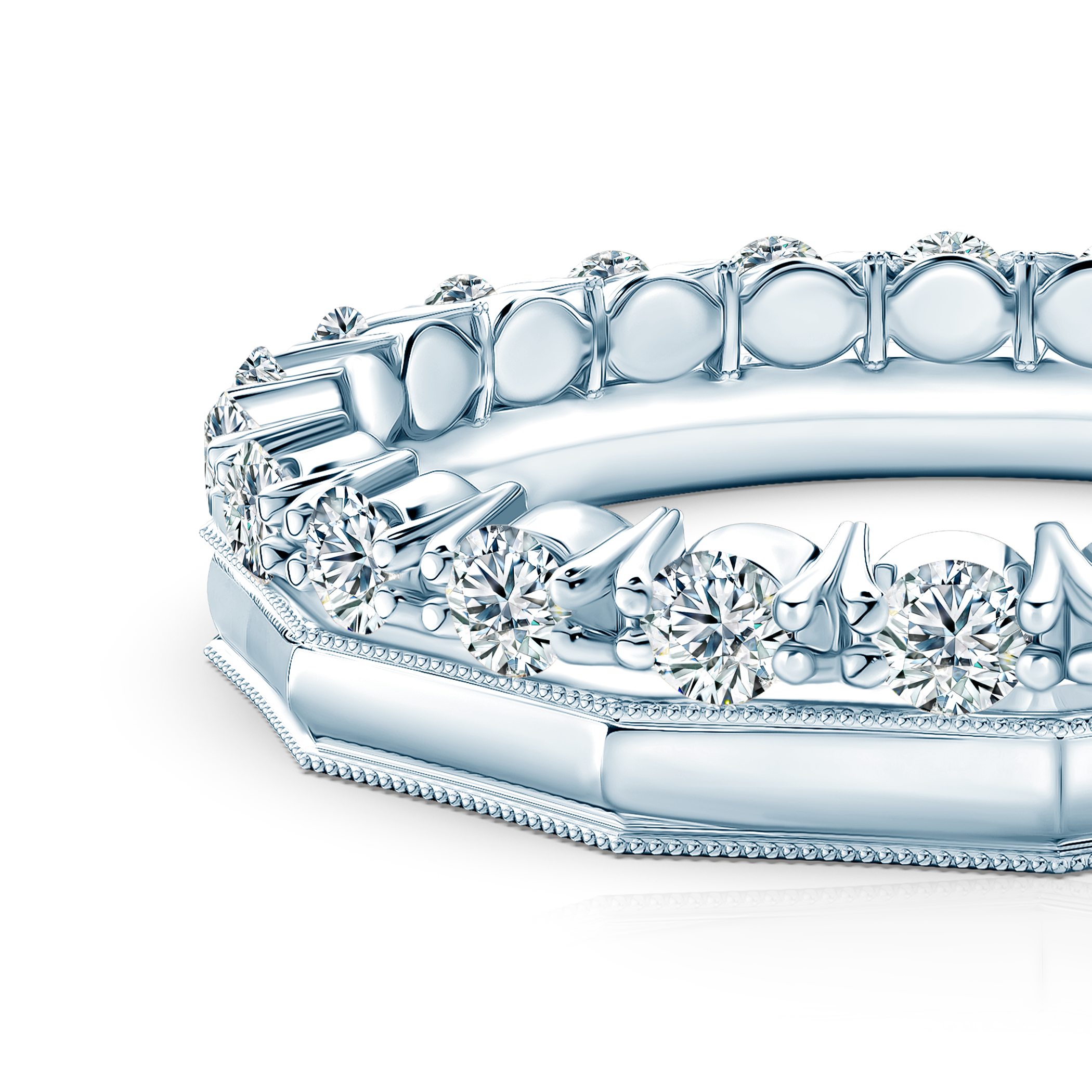 Pierścionki Symphony zestaw: białe złoto, diamenty laboratoryjne