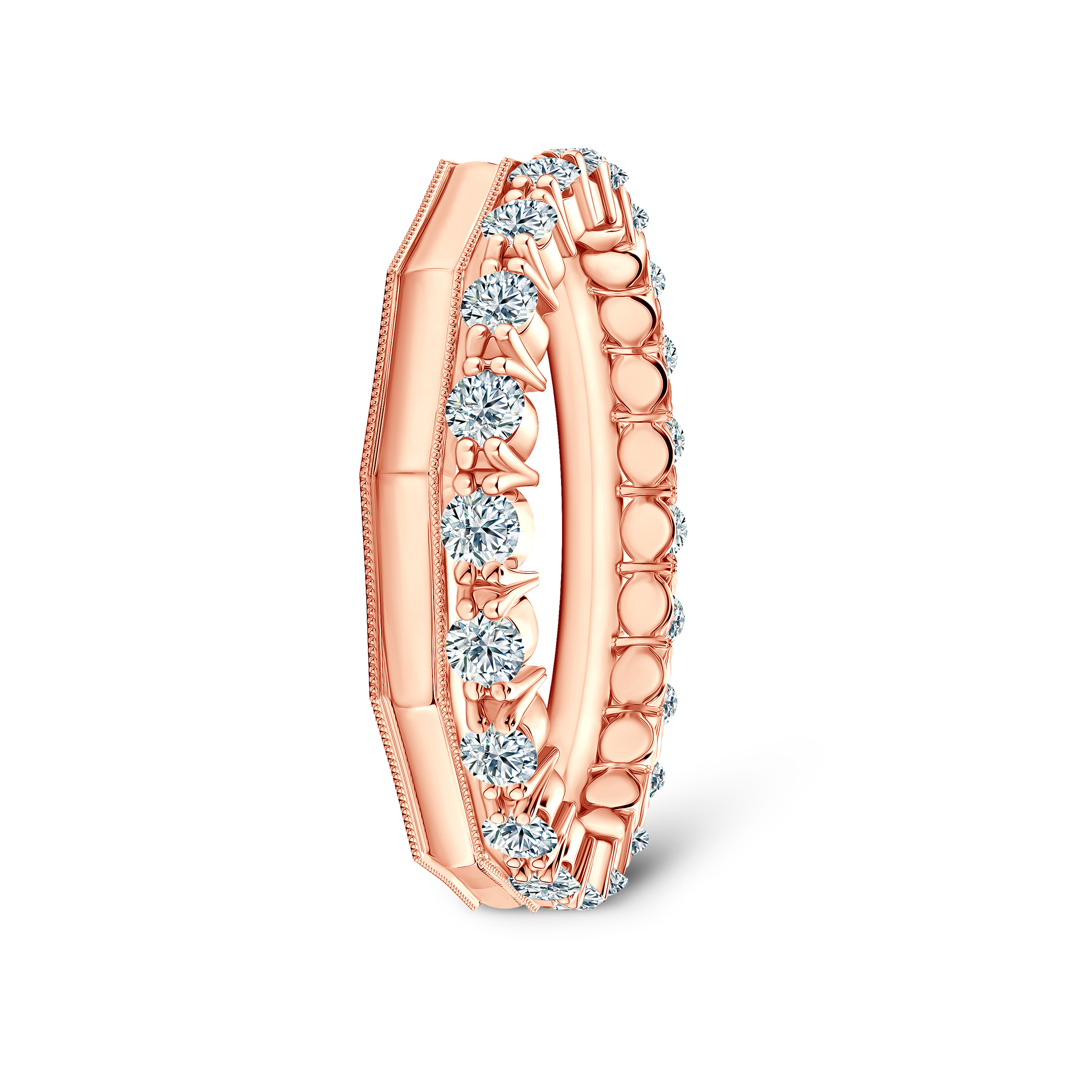 Pierścionki Symphony zestaw: różowe złoto, diamenty