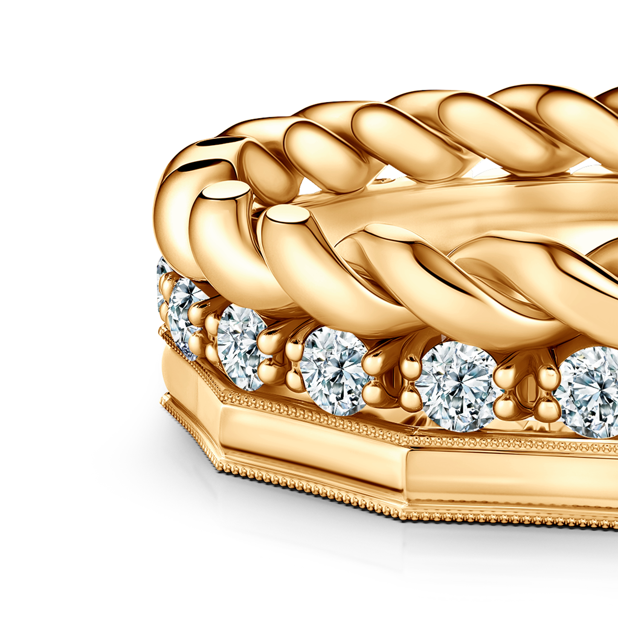 Pierścionki Symphony zestaw: złoty, diamenty