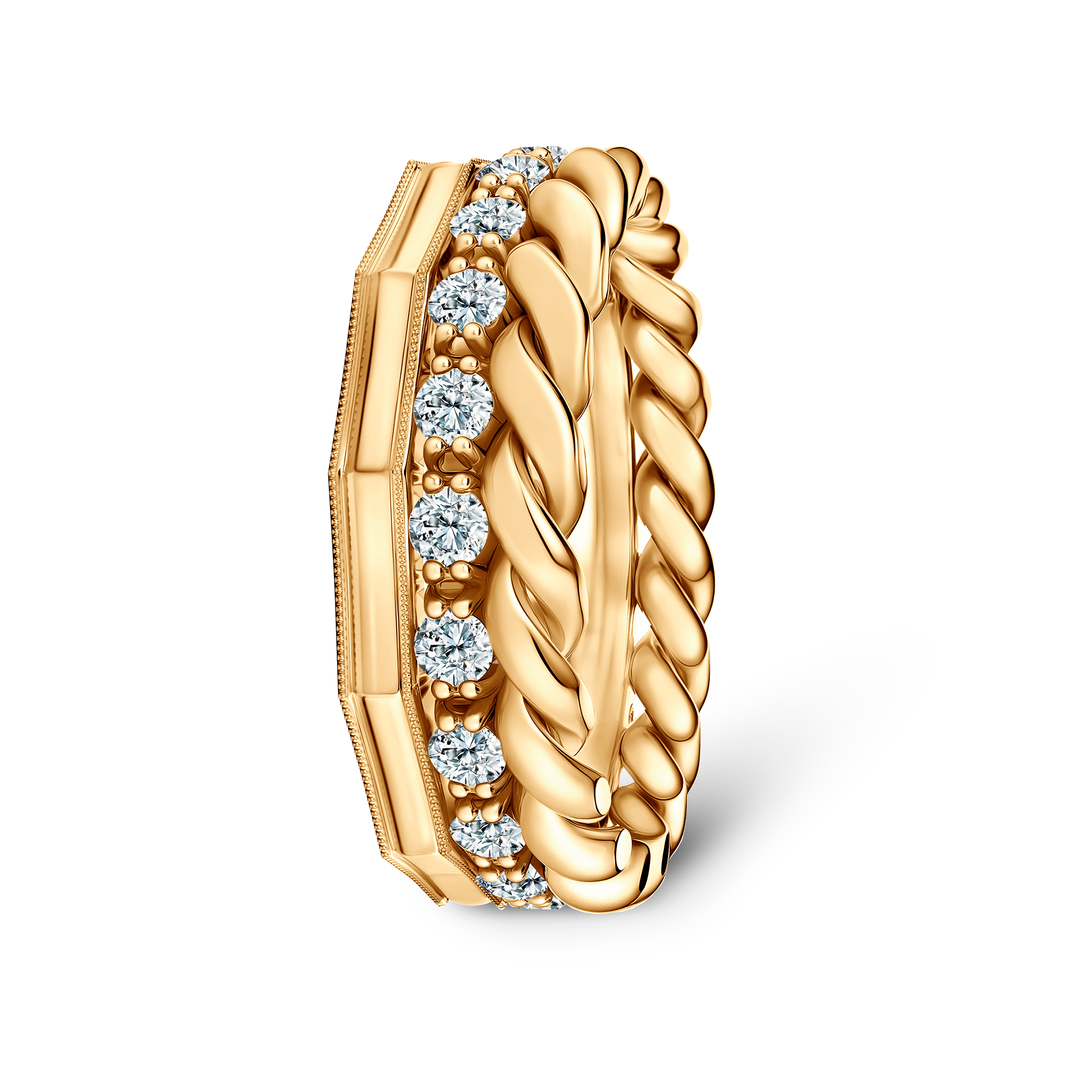 Pierścionki Symphony zestaw: złoty, diamenty