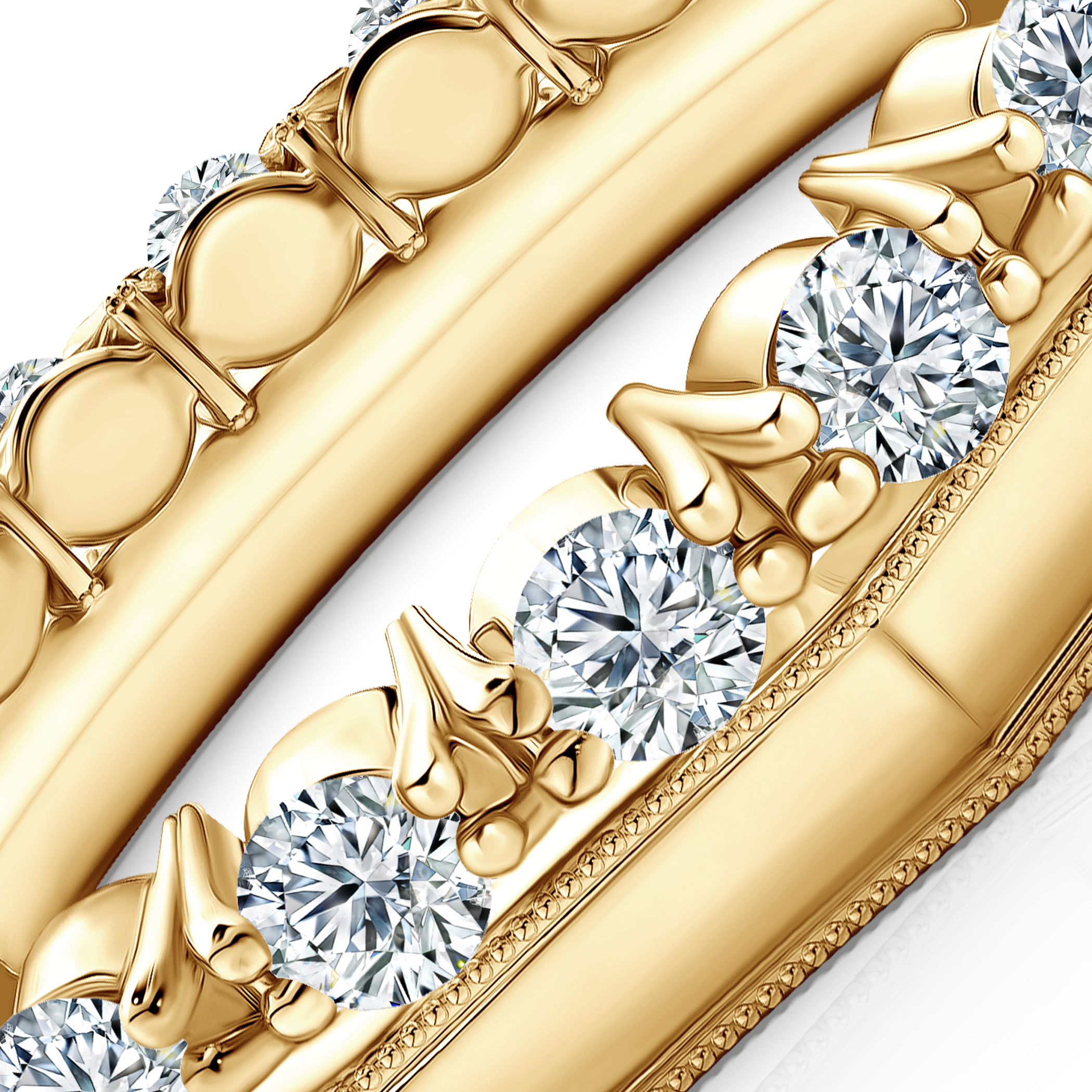 Ring-Set Symphony: Gold, Labordiamanten - 3