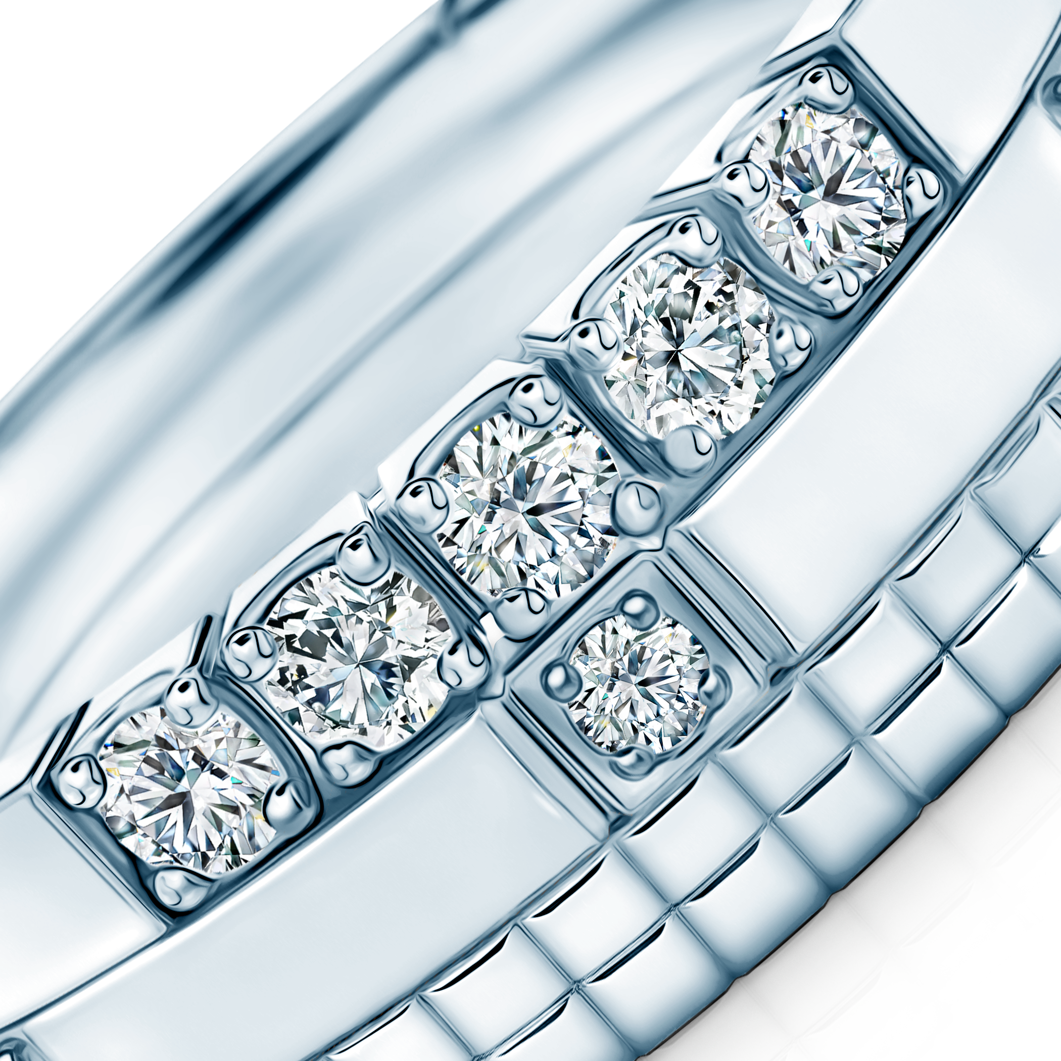 Ring-Set Symphony: Weißgold, Diamanten - 3