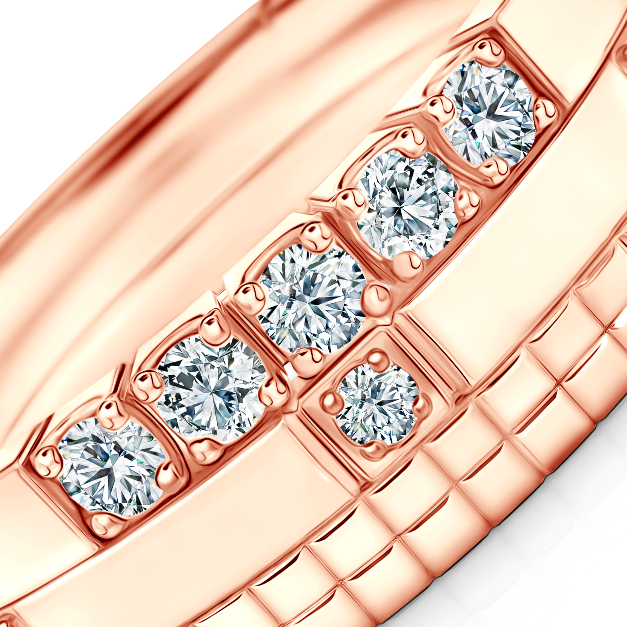 Pierścionki Symphony zestaw: różowe złoto, diamenty laboratoryjne