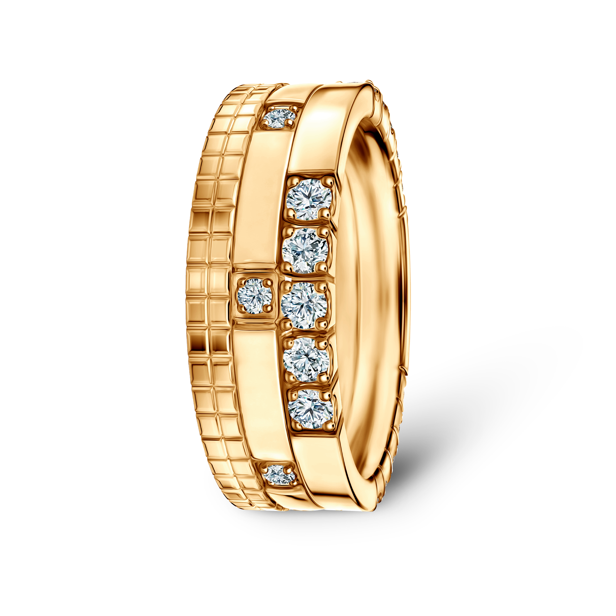 Pierścionki Symphony zestaw: złoty, diamenty laboratoryjne