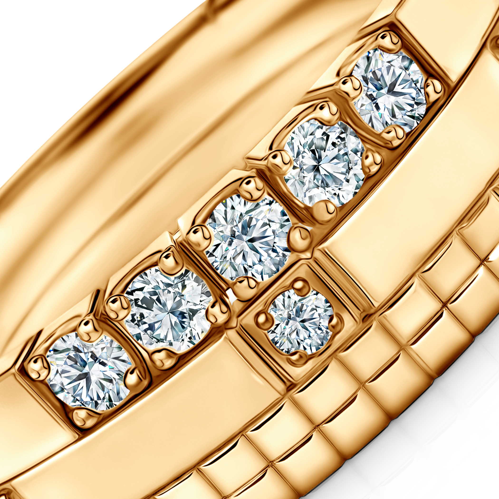 Pierścionki Symphony zestaw: złoty, diamenty laboratoryjne