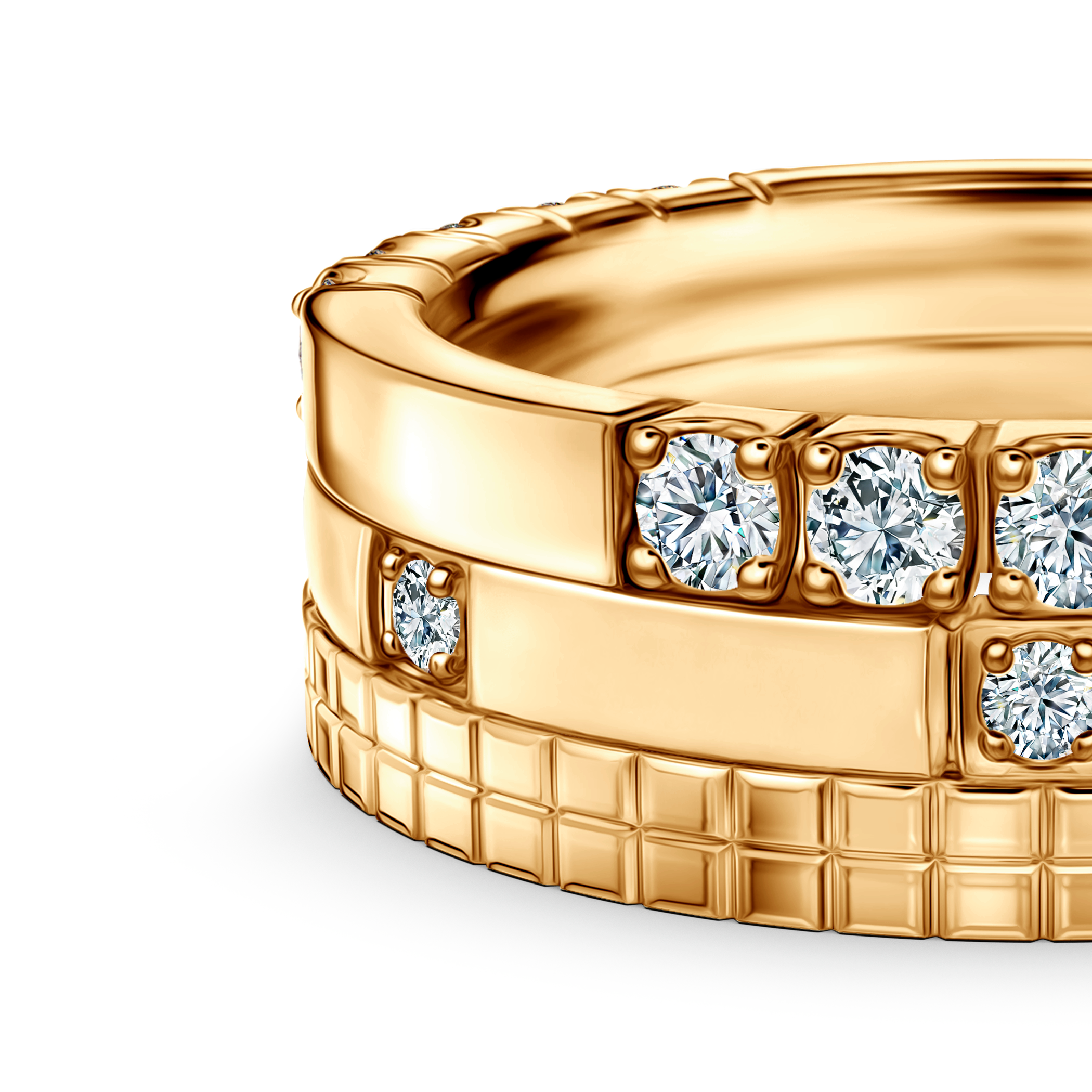 Pierścionki Symphony zestaw: złoty, diamenty