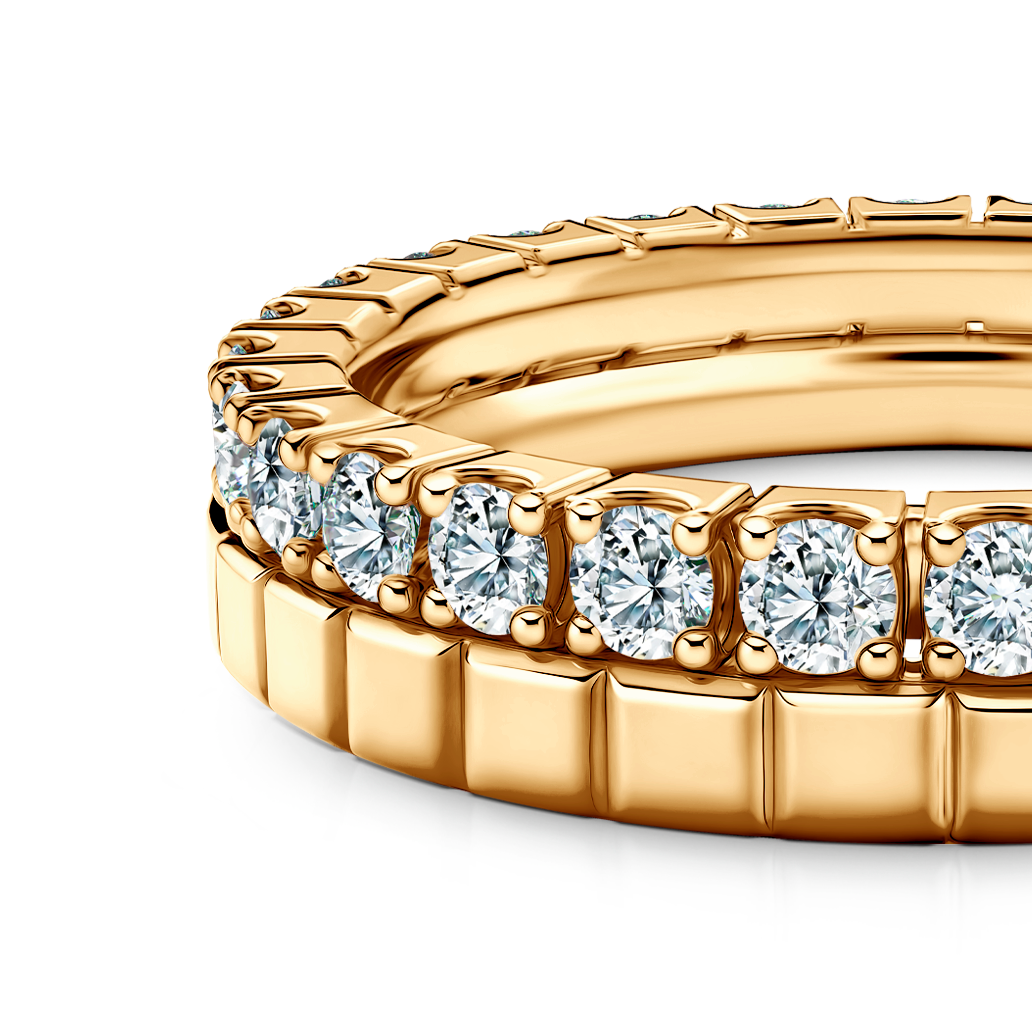 Pierścionki Symphony zestaw: złoty, diamenty