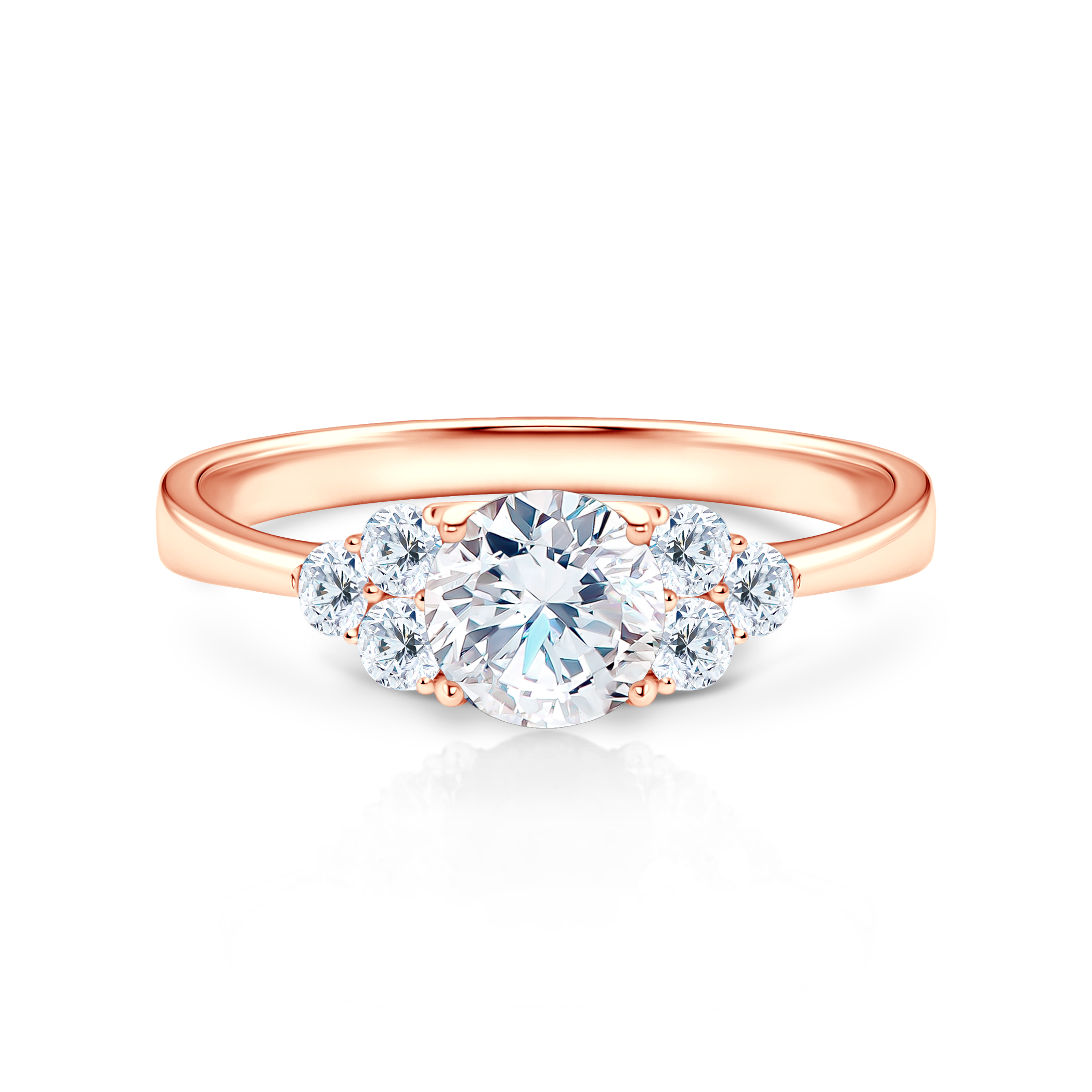 Zásnubní prsten Fairytale: růžové zlato, diamanty