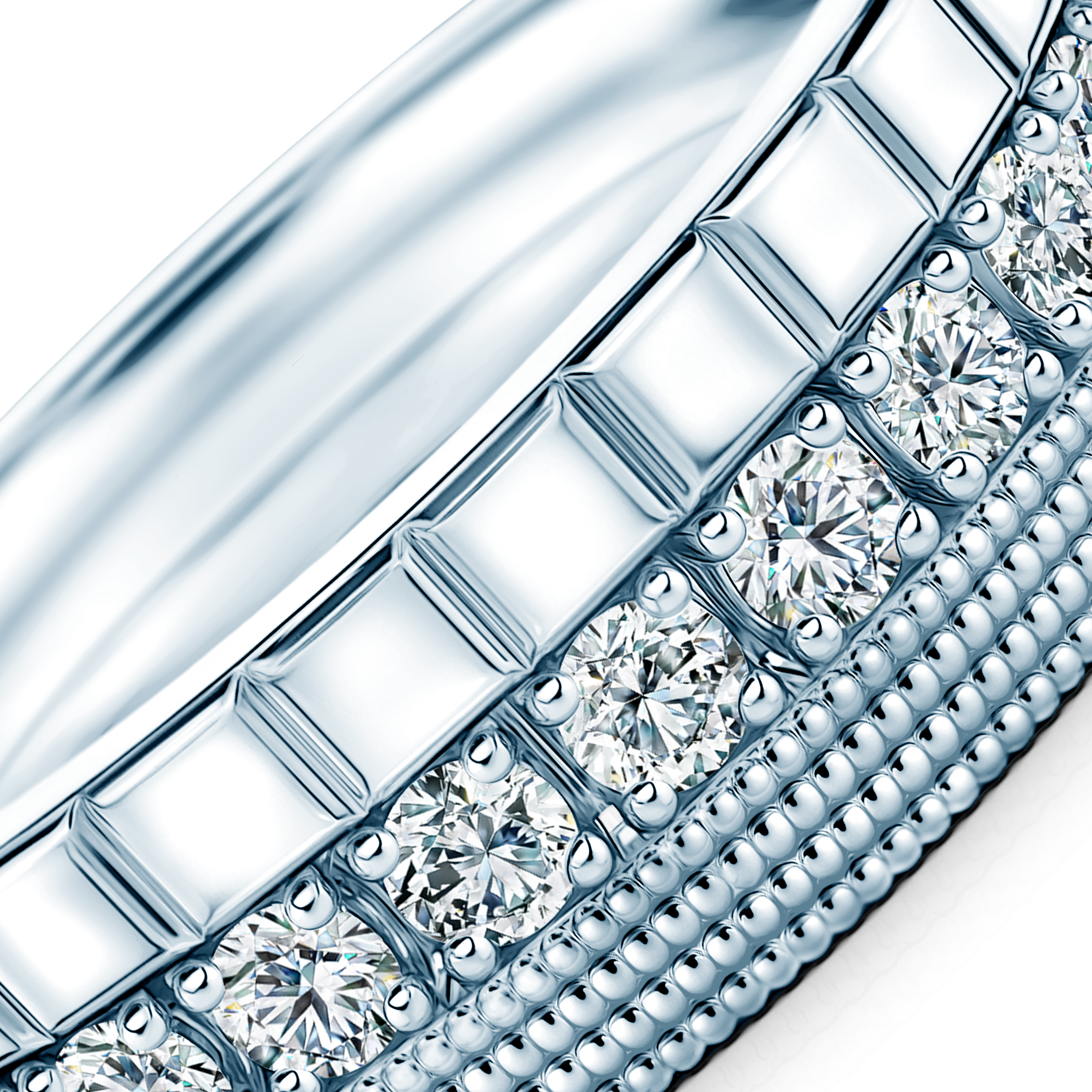 Pierścionki Symphony zestaw: białe złoto, diamenty