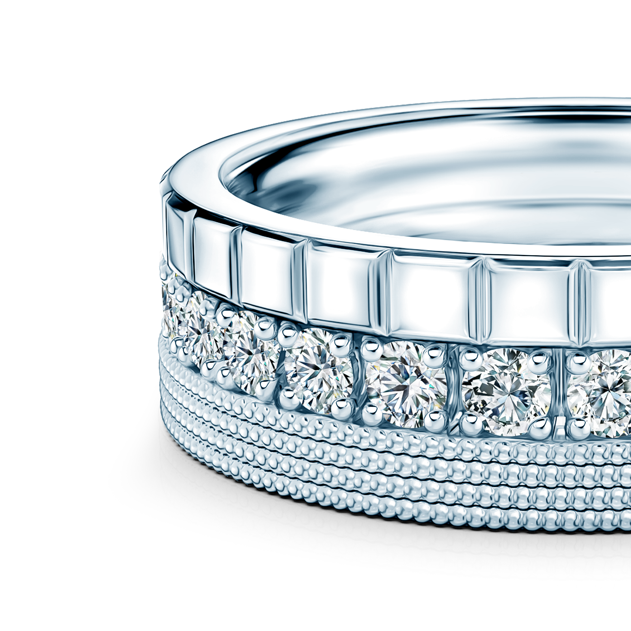 Pierścionki Symphony zestaw: białe złoto, diamenty