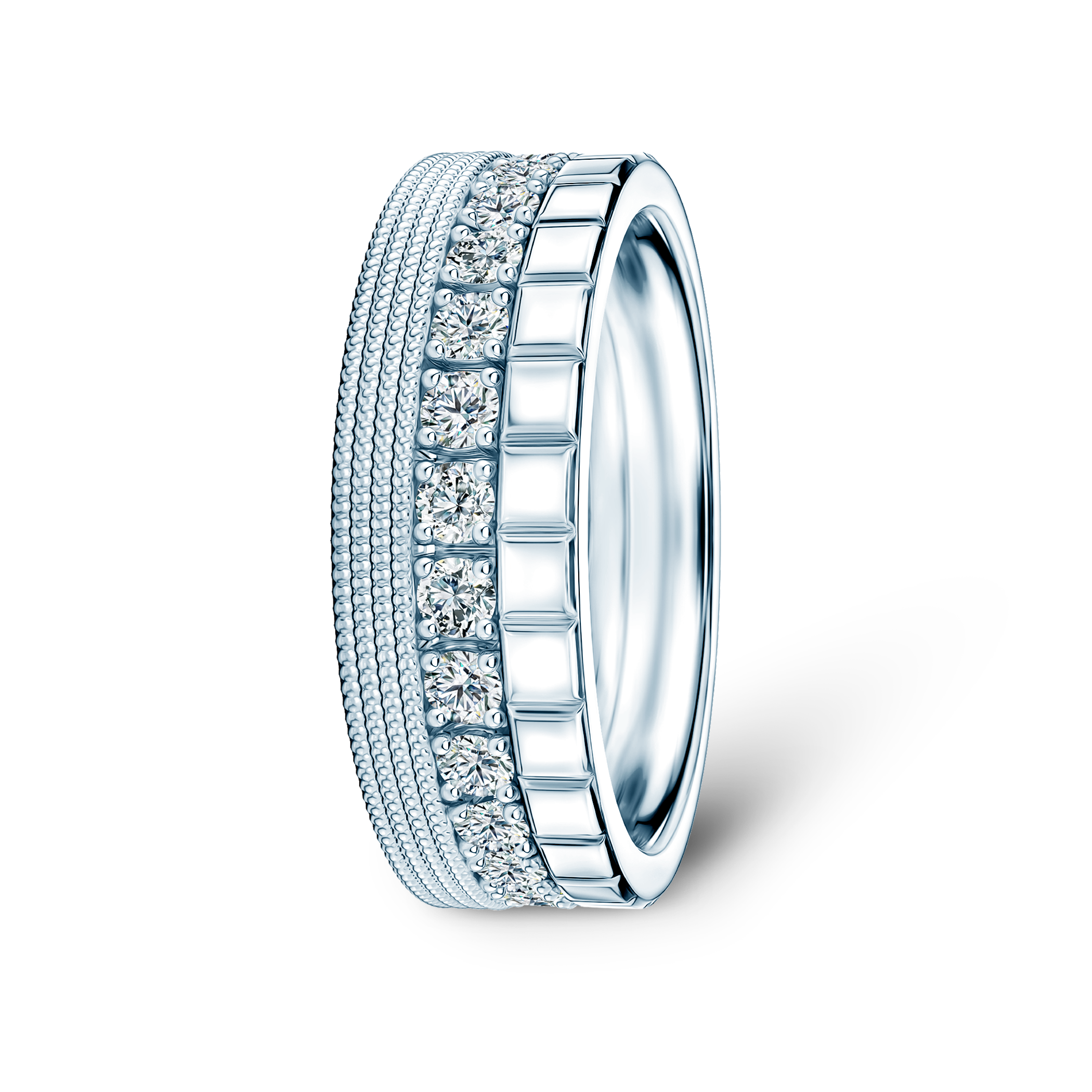 Pierścionki Symphony zestaw: białe złoto, diamenty