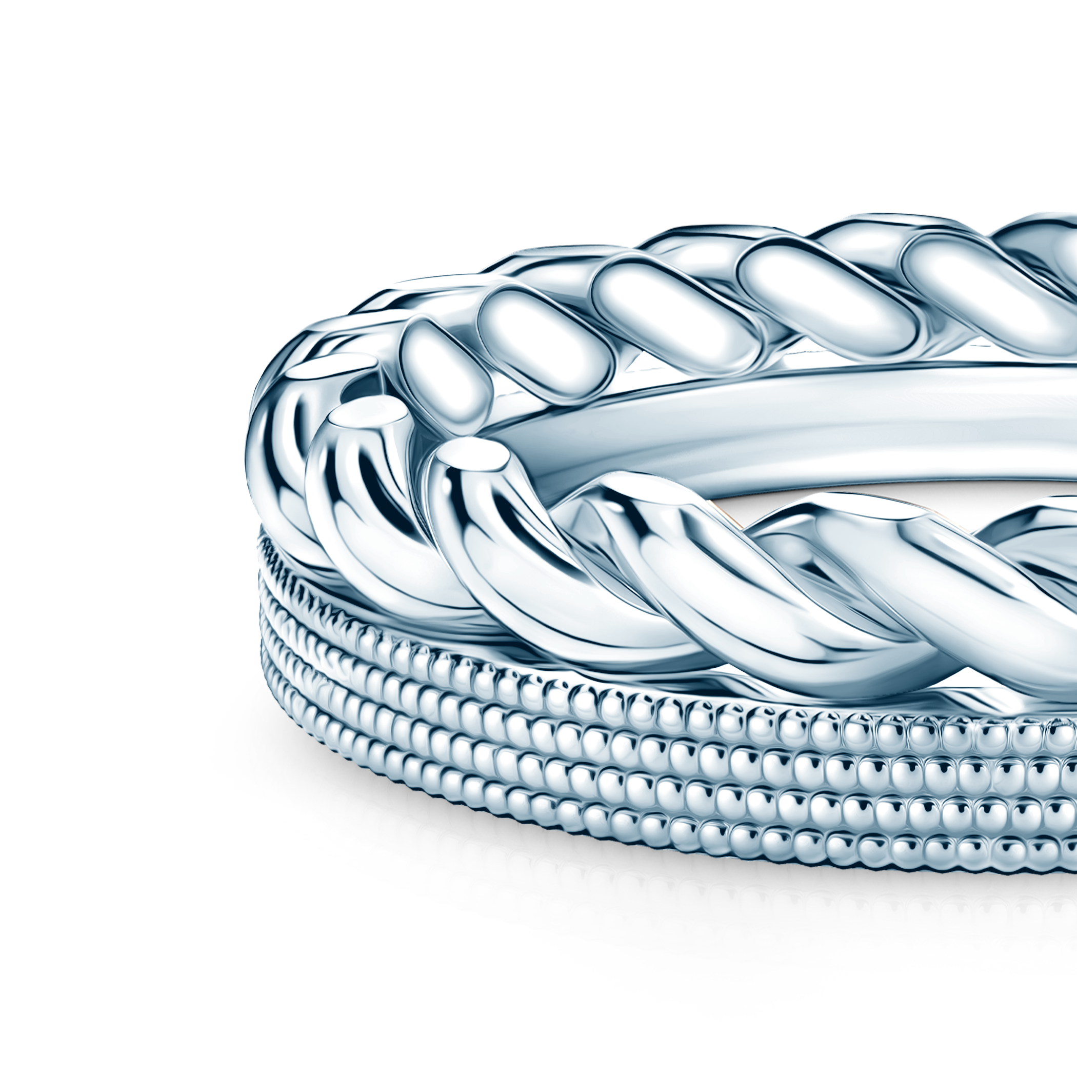 Pierścionki Symphony zestaw: białe złoto