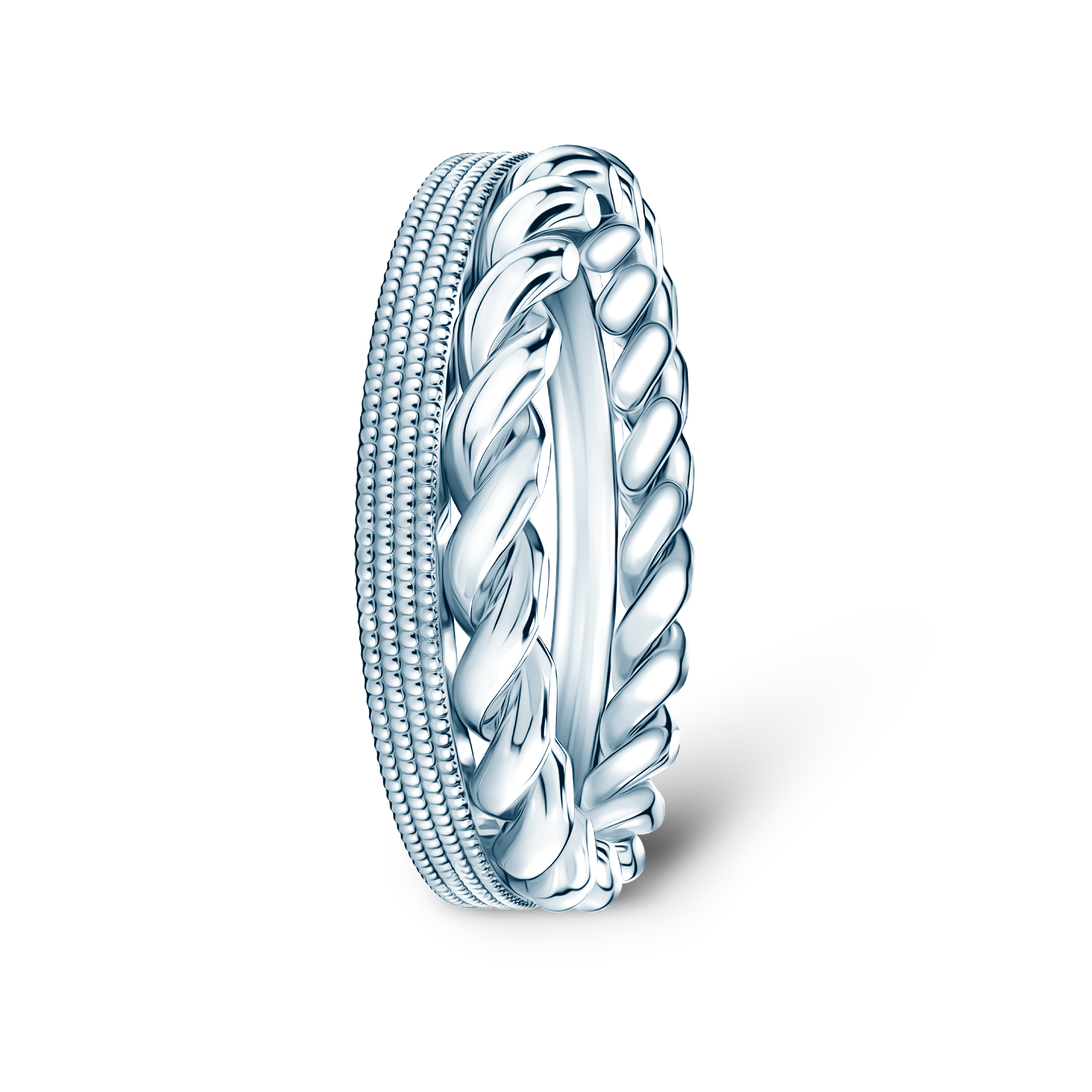 Pierścionki Symphony zestaw: białe złoto