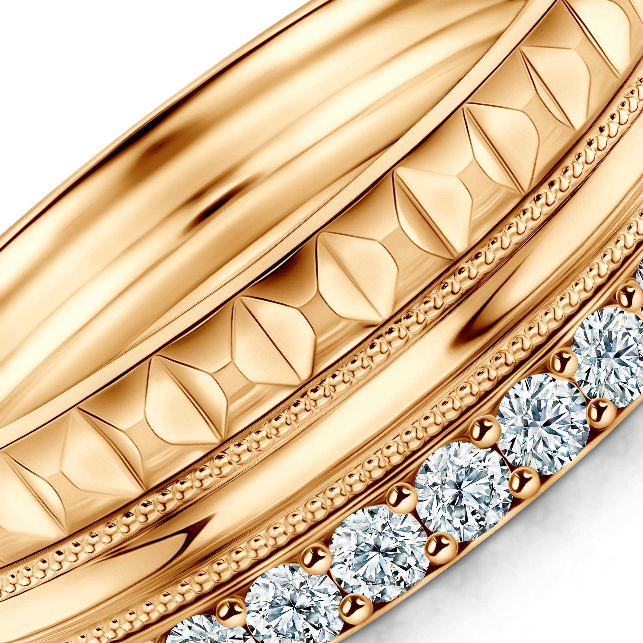 Pierścionki Symphony zestaw: złoty, diamenty