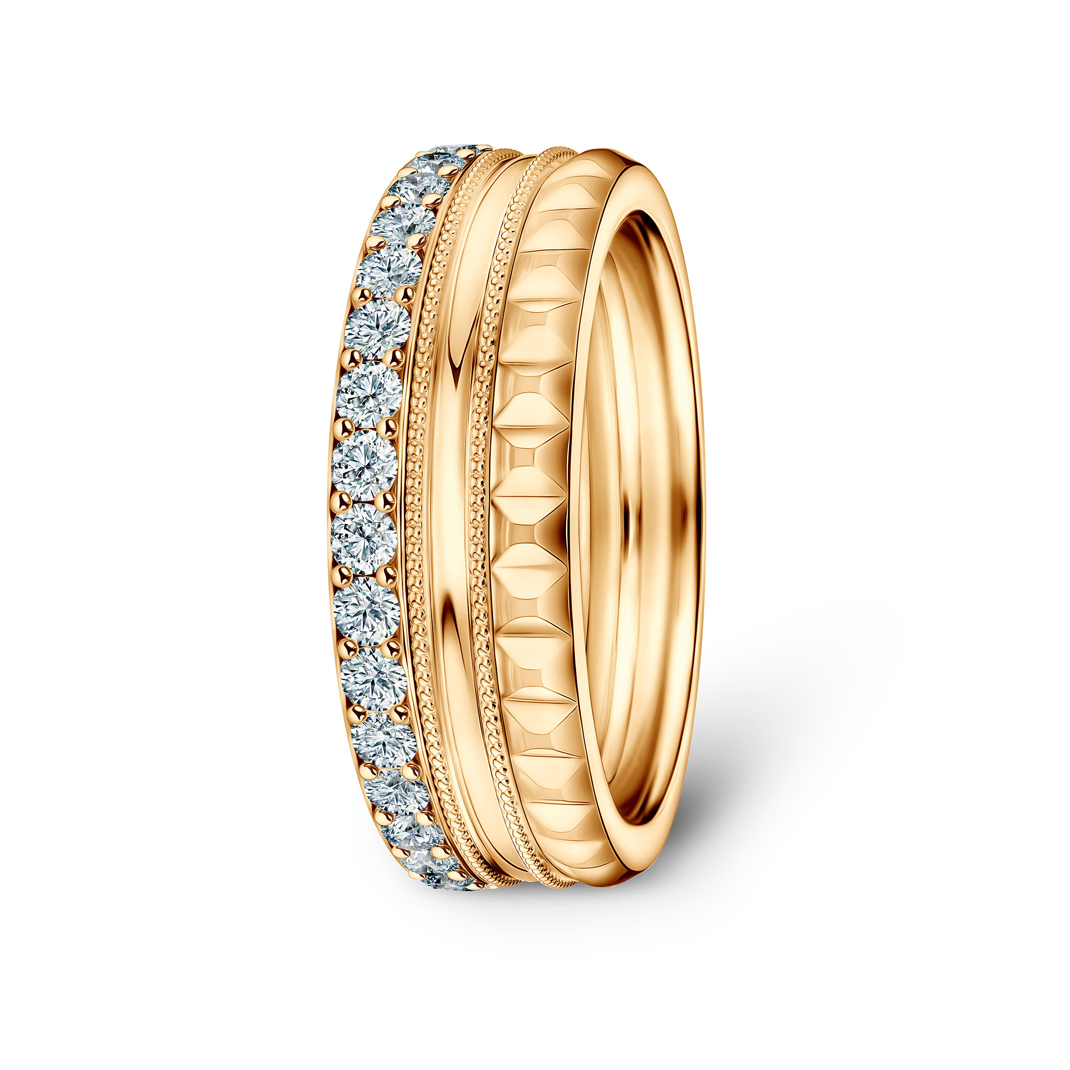 Pierścionki Symphony zestaw: złoty, diamenty